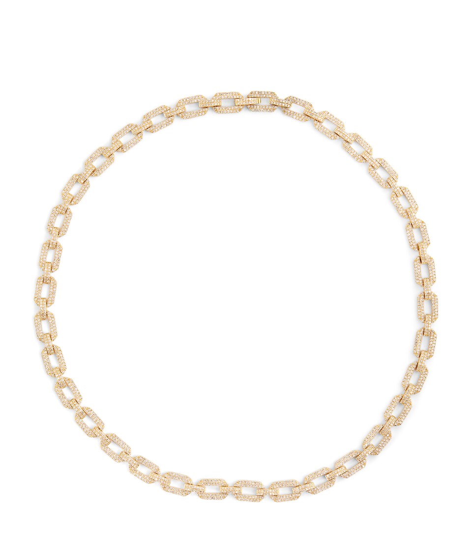 Yellow Gold and Diamond Geo Link Choker