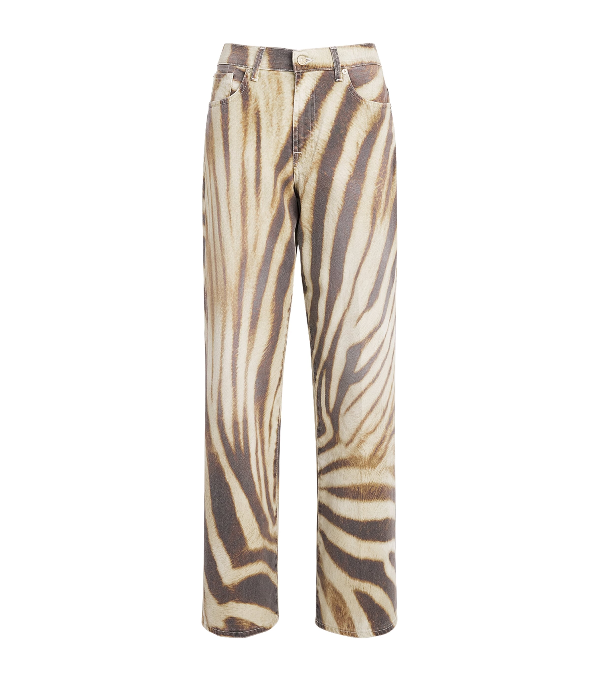 7 For All Mankind Womens Zebra Print Stovepipe Straight Jeans Zebra Luxe