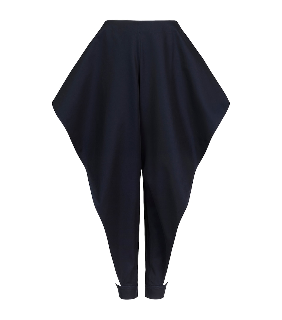 Alaïa Womens Cotton Gabardine Open-Leg Trousers Minuit