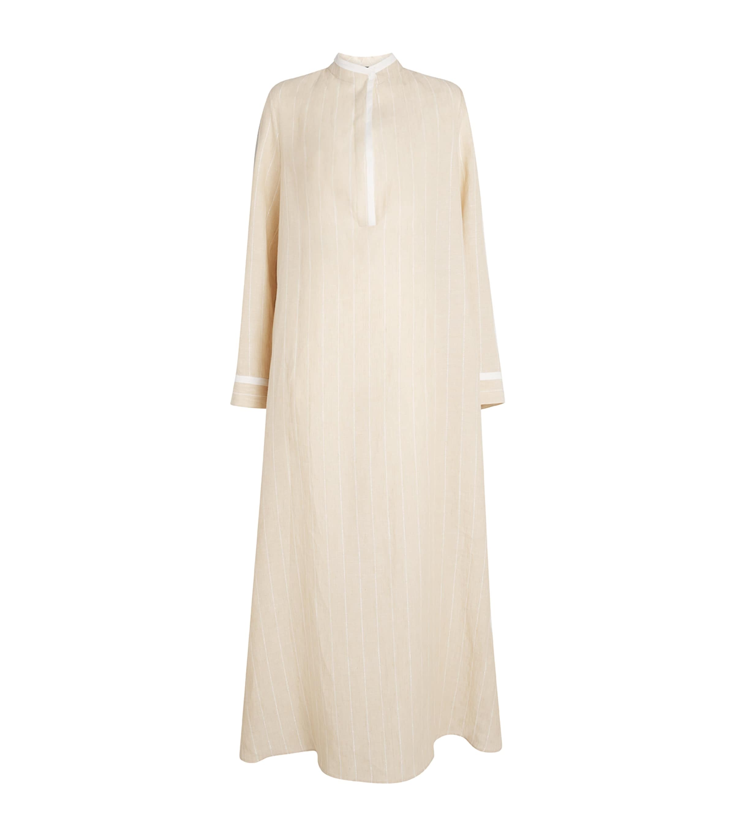 Linen Striped Maxi Dress