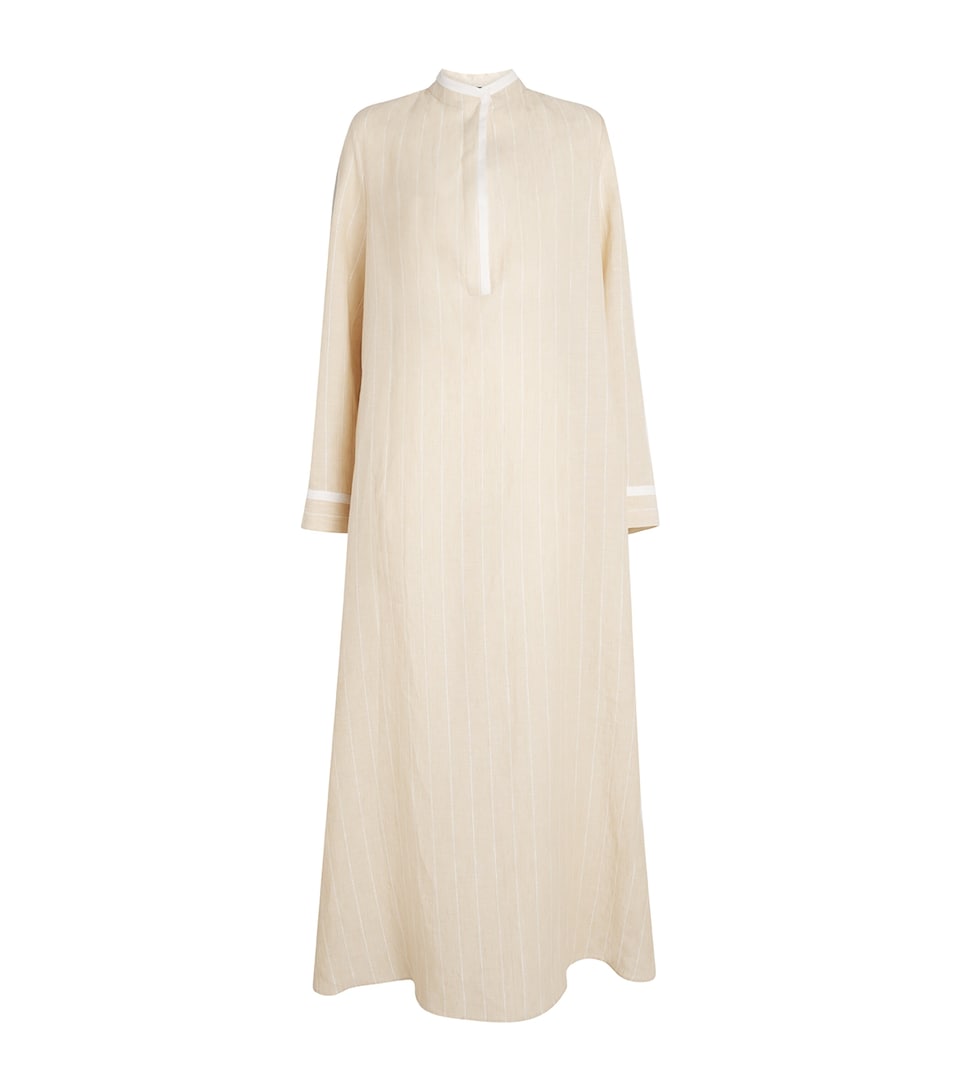 Linen Striped Maxi Dress