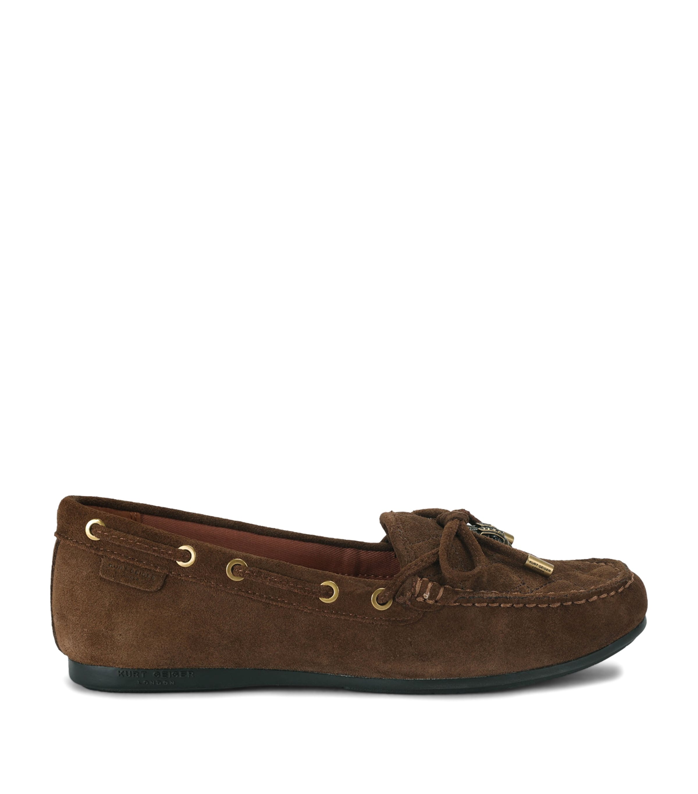 Kurt Geiger London Suede Eagle Moccasins Brown