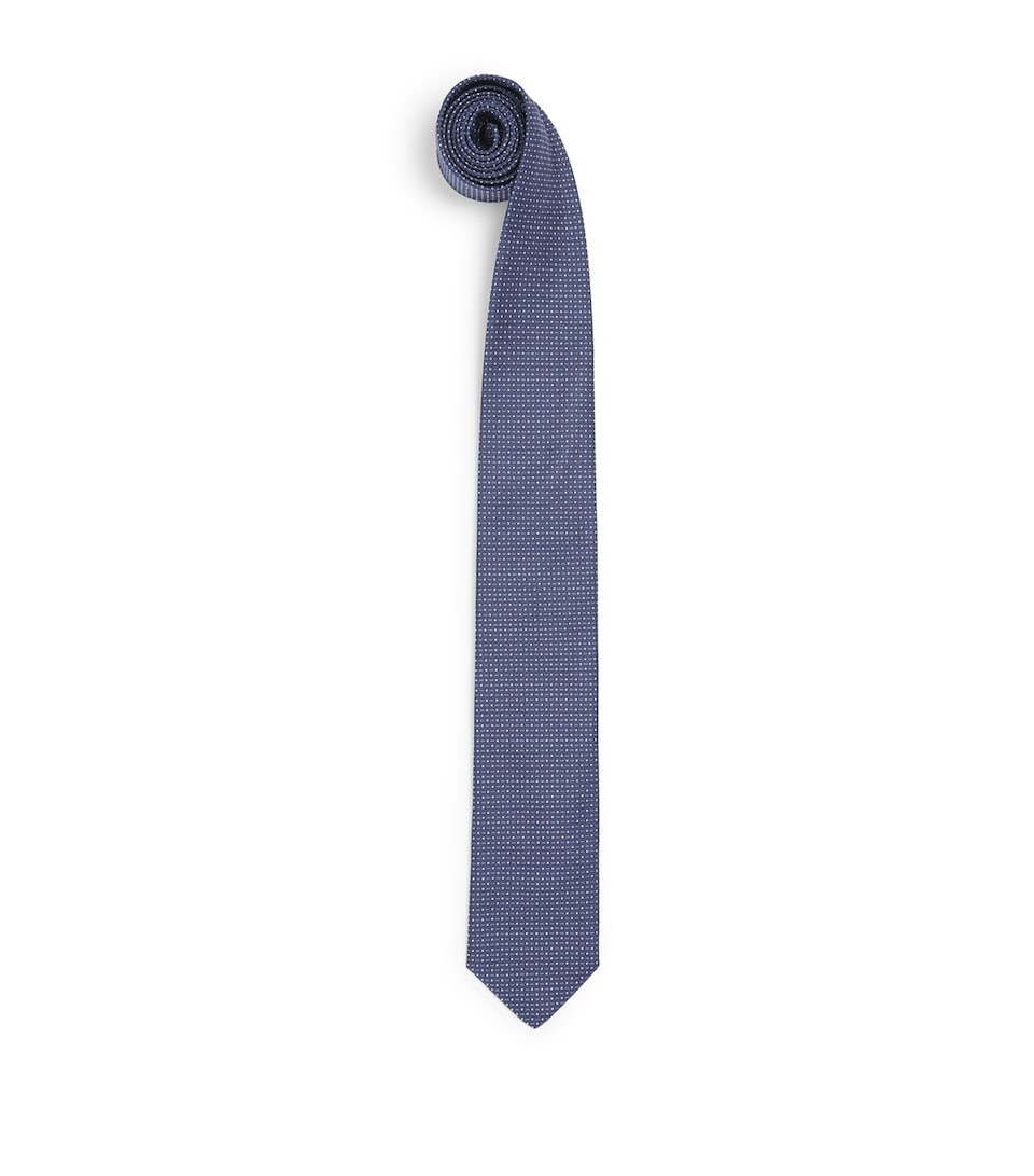 Eton Silk Pin Dot Tie Navy Blue