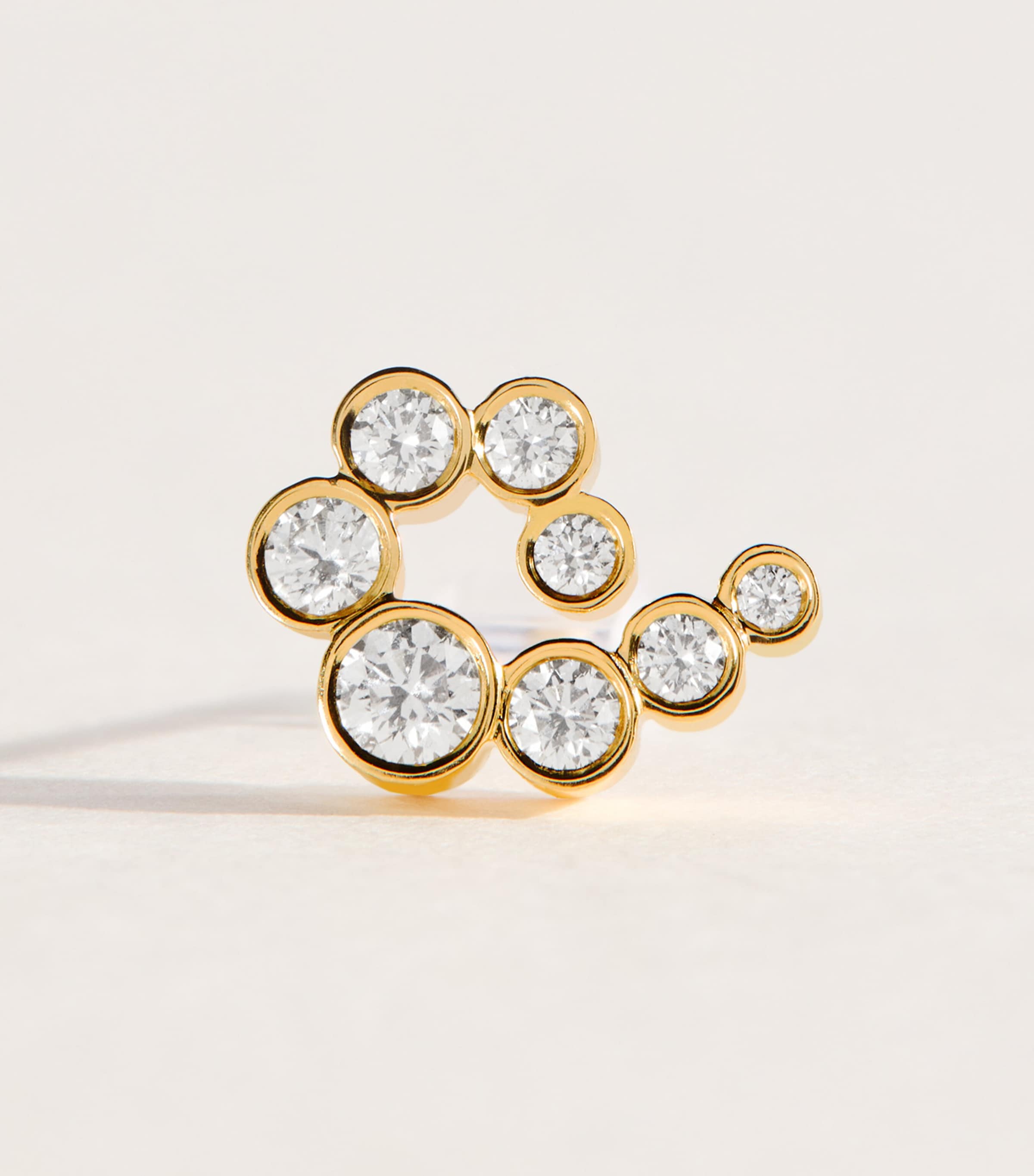 Sophie Bille Brahe Yellow Gold and Diamond Petite Lucia Single Earring Yellow Gold