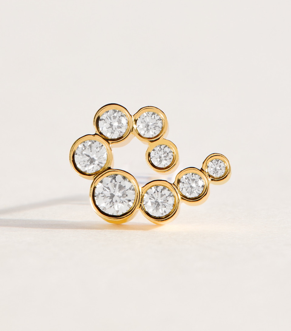 Sophie Bille Brahe Yellow Gold and Diamond Petite Lucia Single Earring Yellow Gold