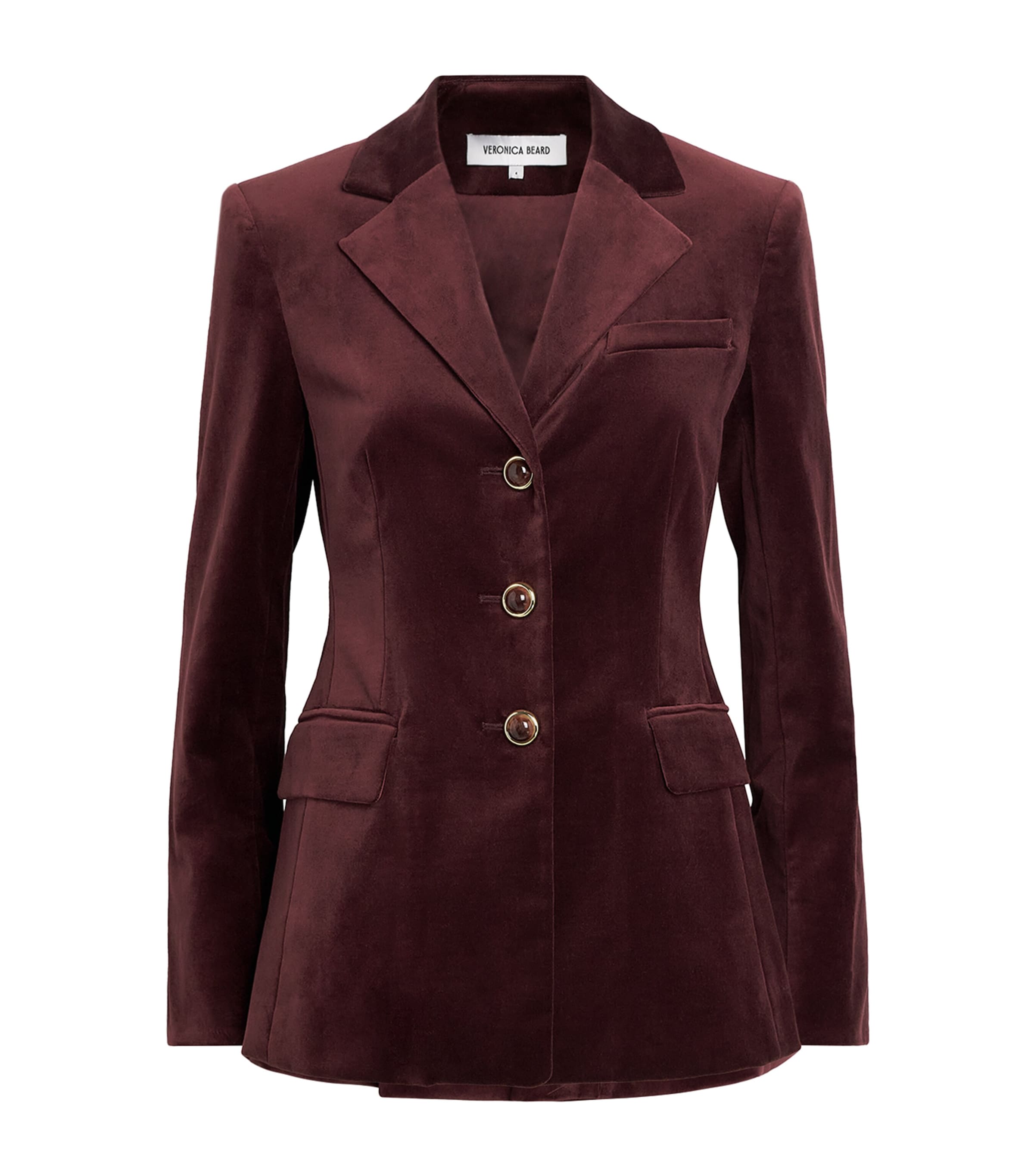 Veronica Beard Womens Velvet Raelynn Blazer Burgundy