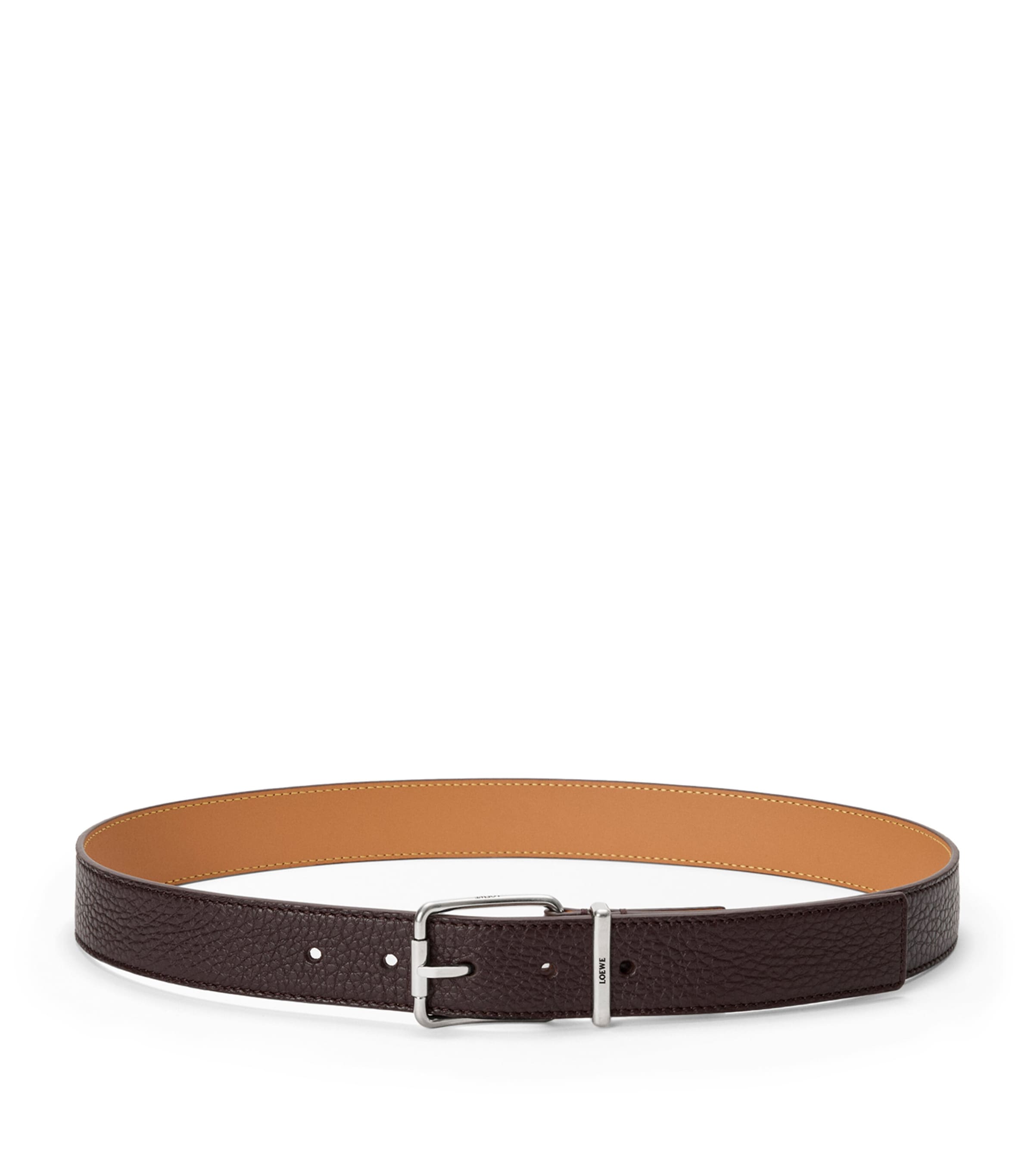 Leather Logo Buckle Belt