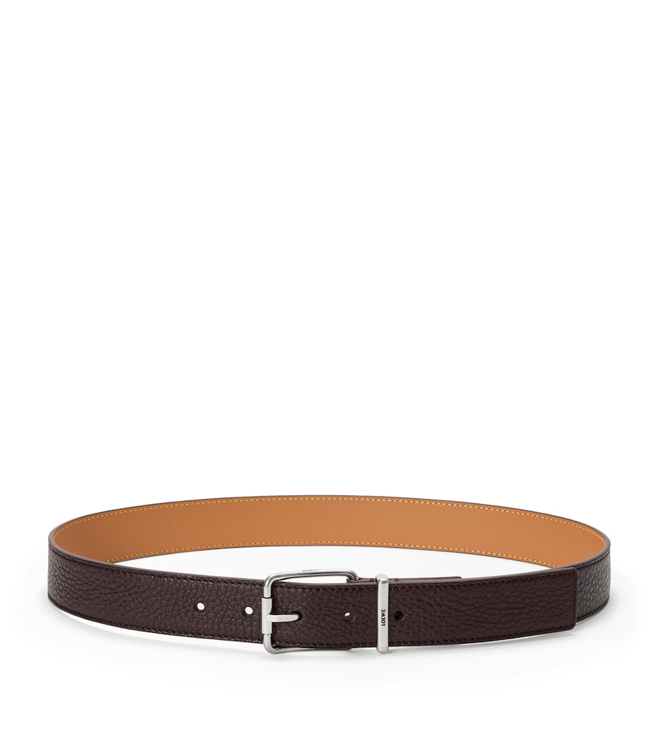 Leather Logo Buckle Belt
