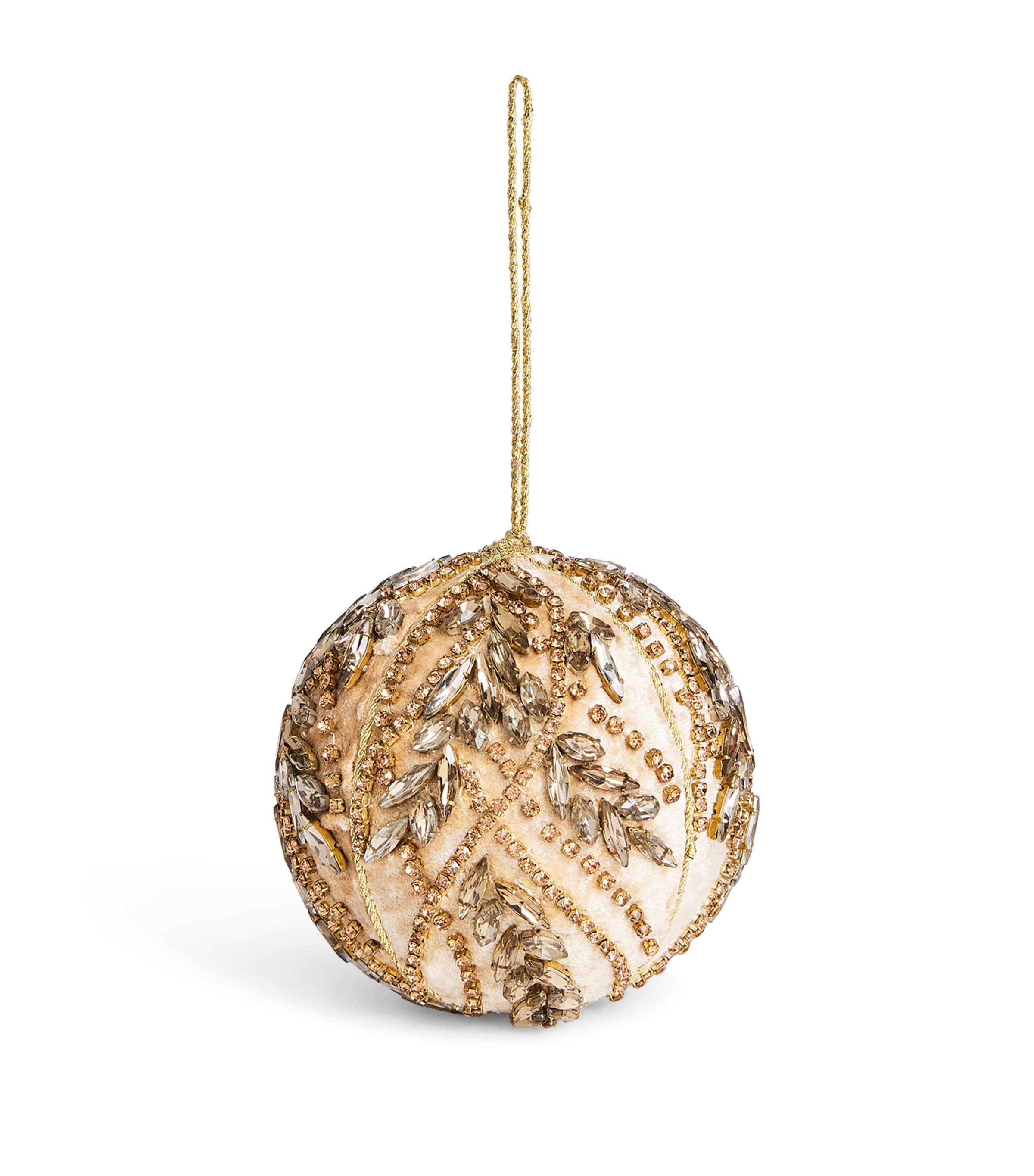 Shishi Velvet Crystal-Embellished Bauble Gold