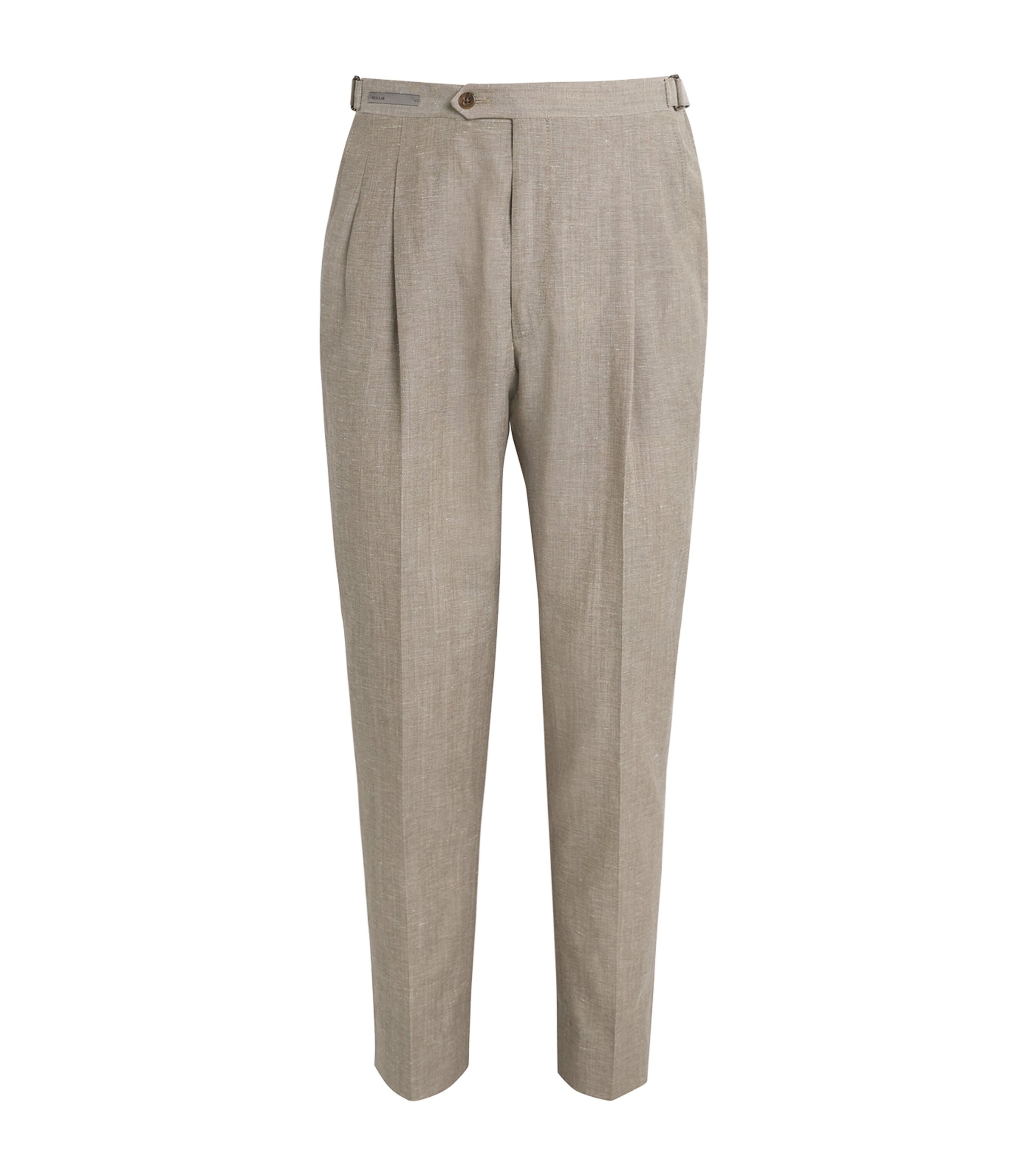 Wool-Linen Straight Trousers