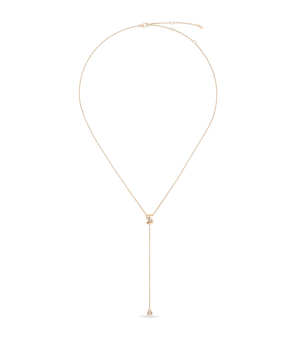CHANEL Beige Gold and Diamond Extrait de N°5 Necklace Beige Gold