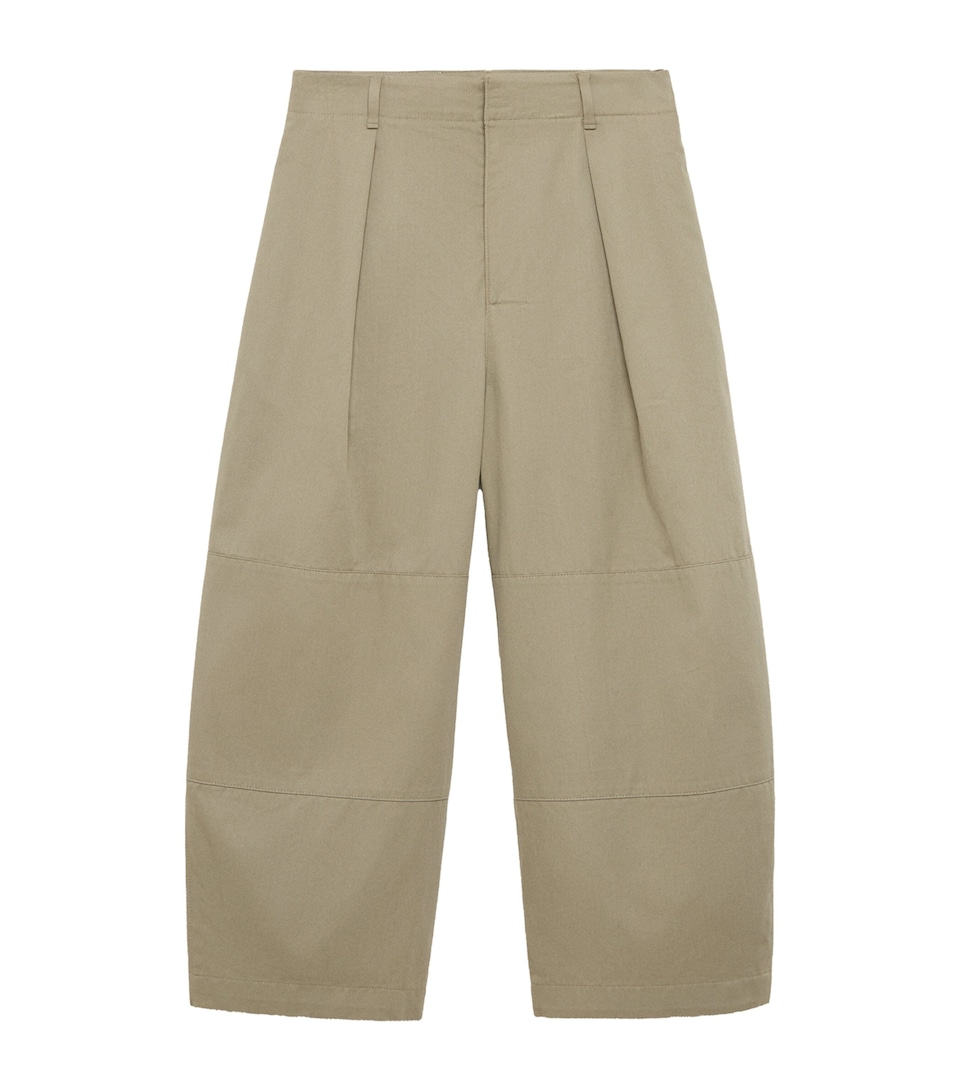 LOEWE Womens Cotton Utility Cropped Trousers Light Sage
