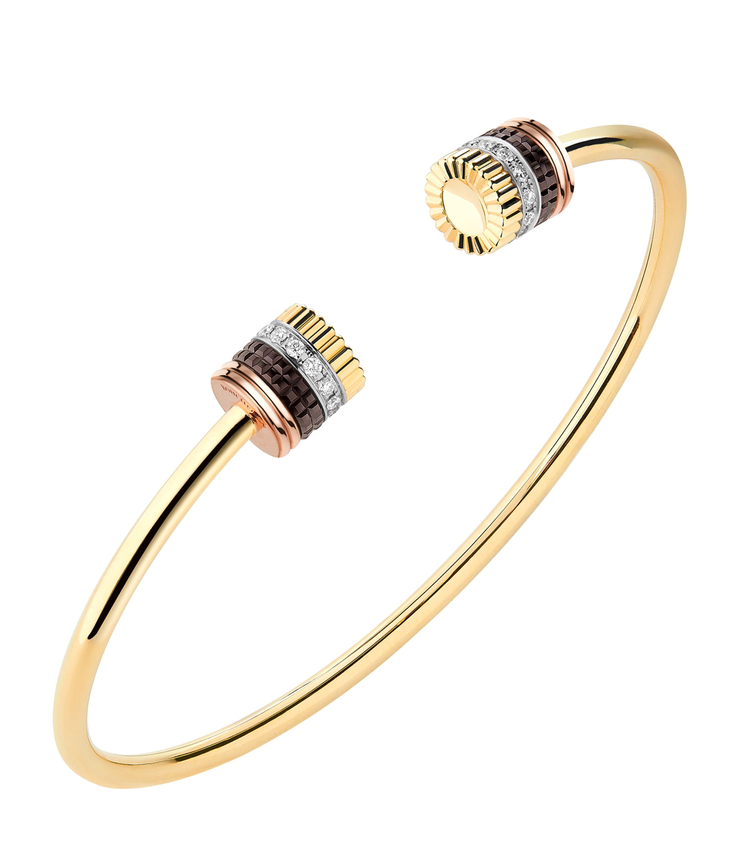 Mixed Gold and Diamond Quatre Bracelet