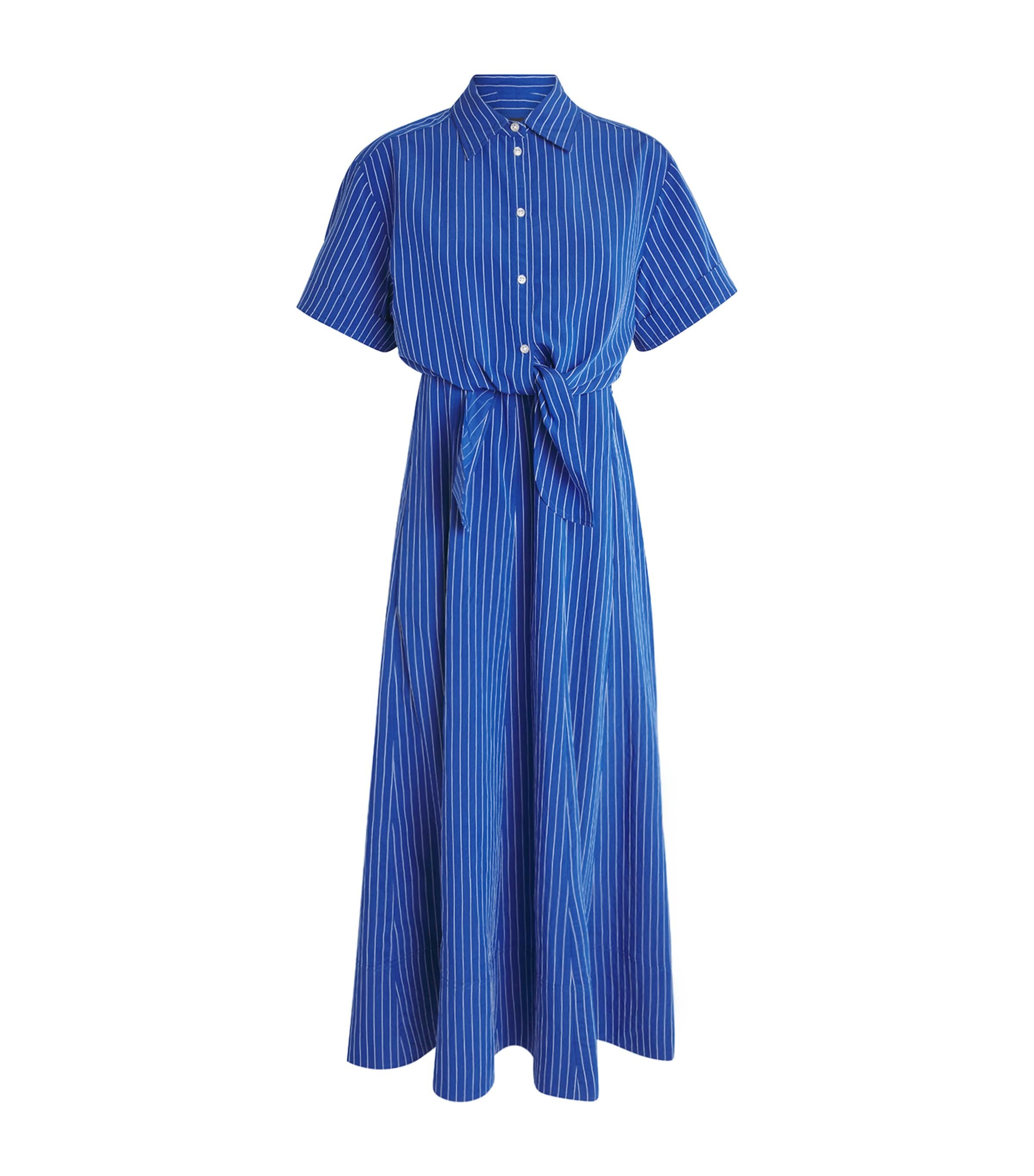 ME+EM Womens 2-In-1 Stripe Maxi Dress and Shirt Blue/white