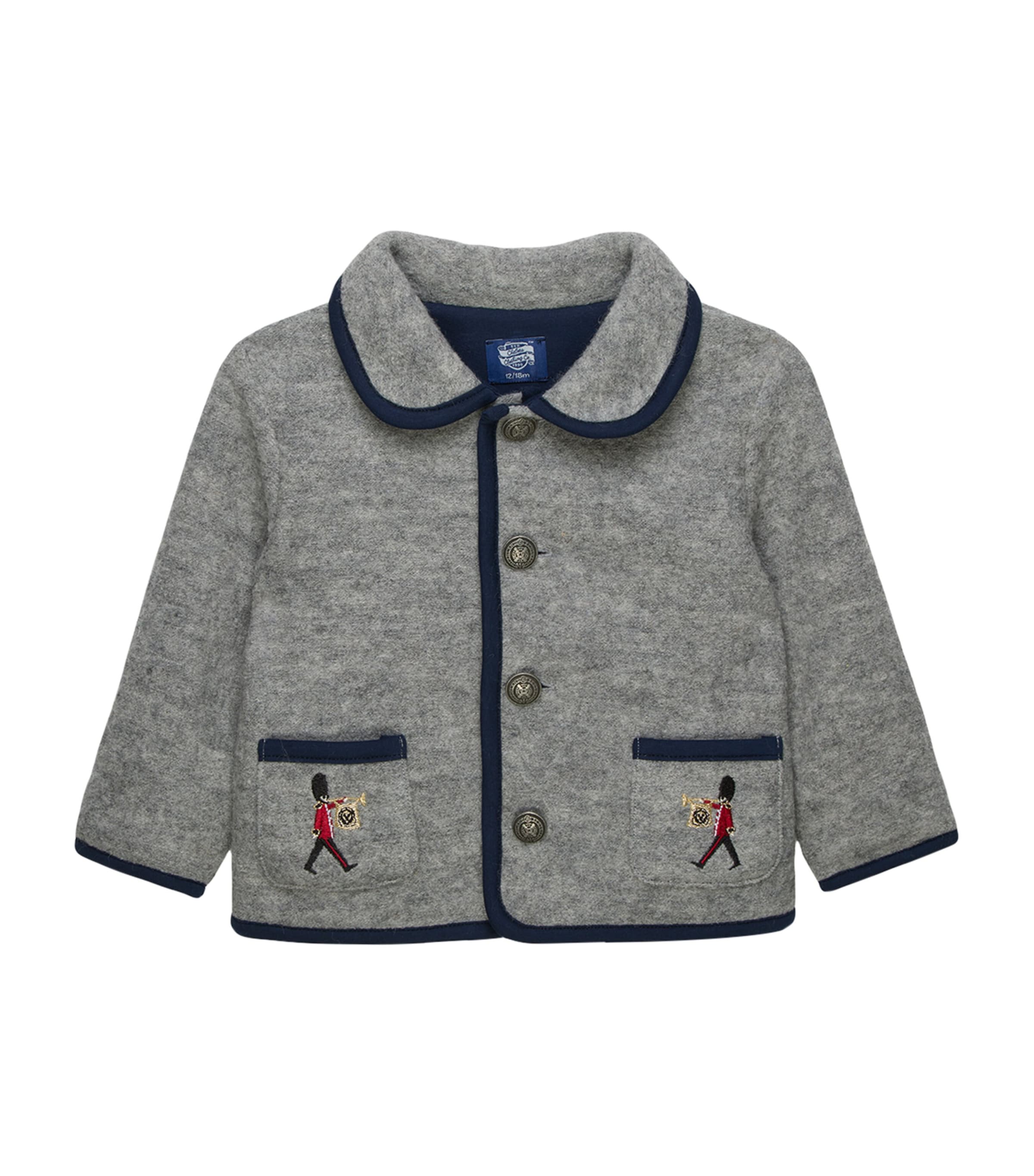 Trotters Wool Jude Guardsman Jacket (6-36 Months) Grey Marl