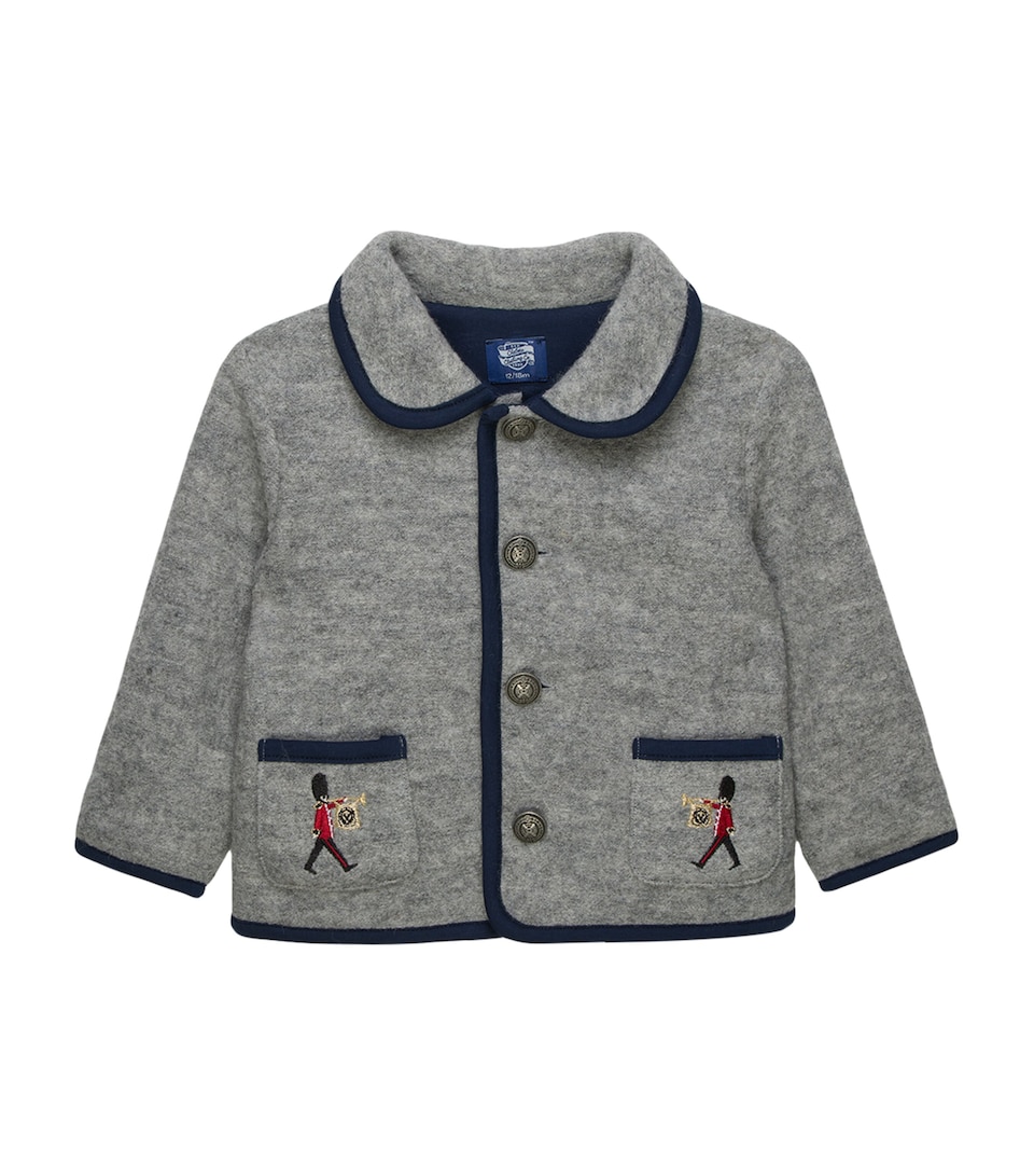 Trotters Wool Jude Guardsman Jacket (6-36 Months) Grey Marl