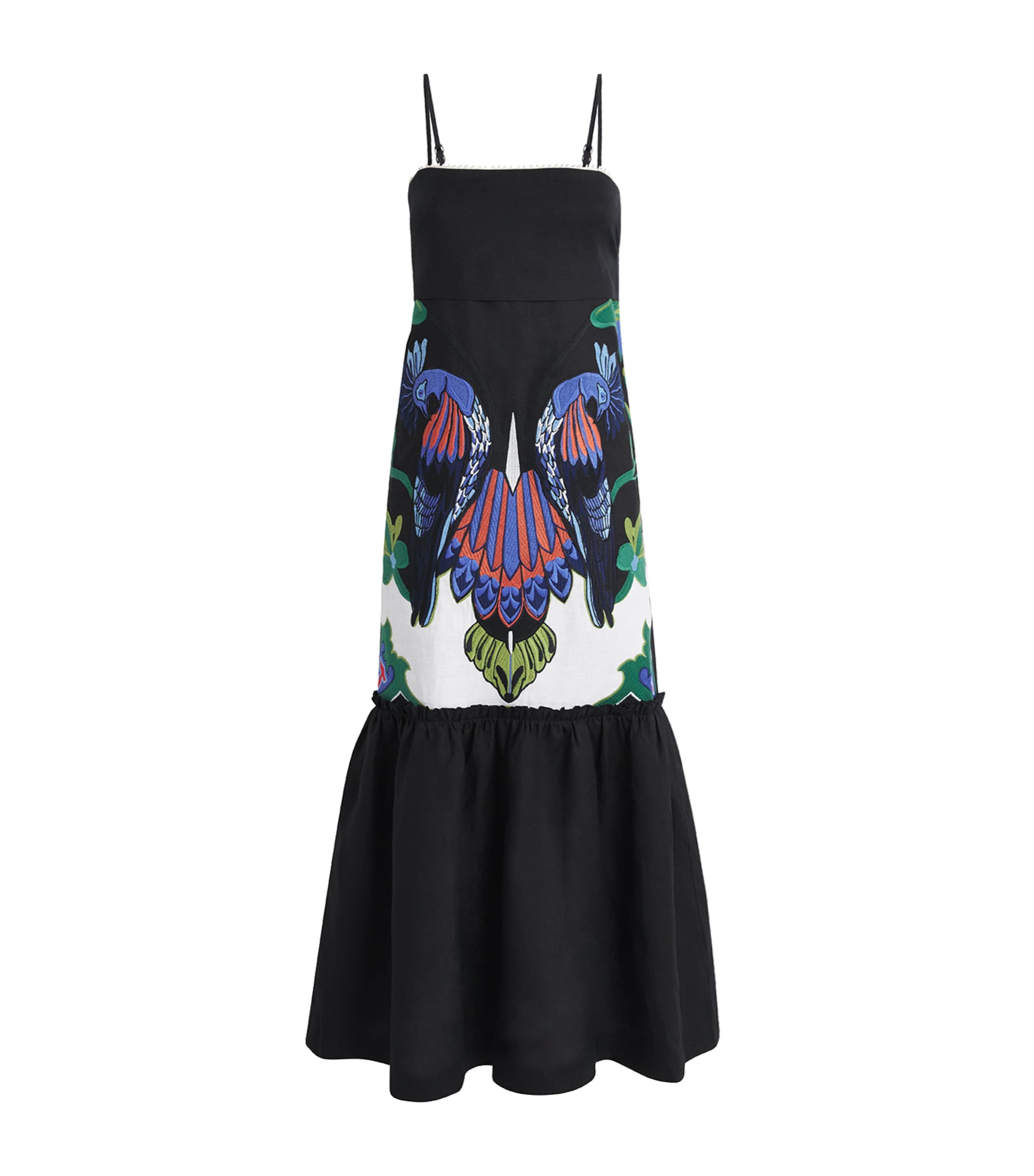 Linen Printed Talia Midi Dress