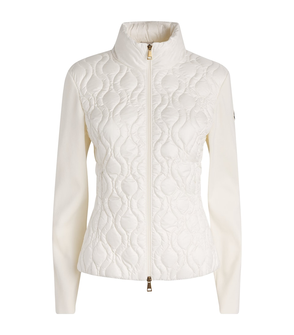 Moncler Womens Cotton Quilted Hybrid Cardigan