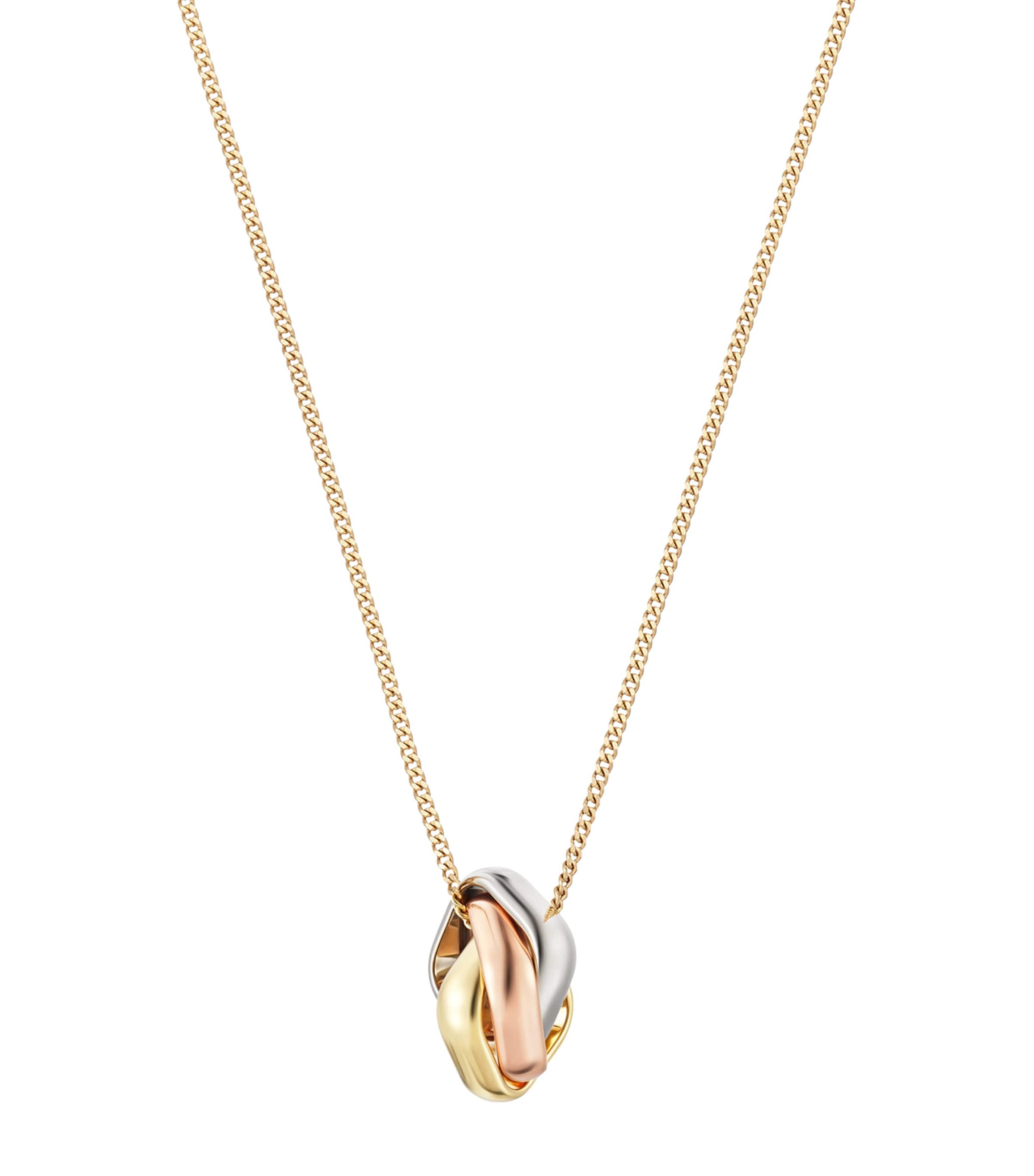 Cartier Mixed Gold and Diamond Trinity Necklace Mixed Gold