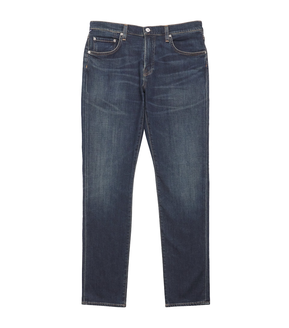 Stretch Cotton-Cashmere London Slim Tapered Jeans