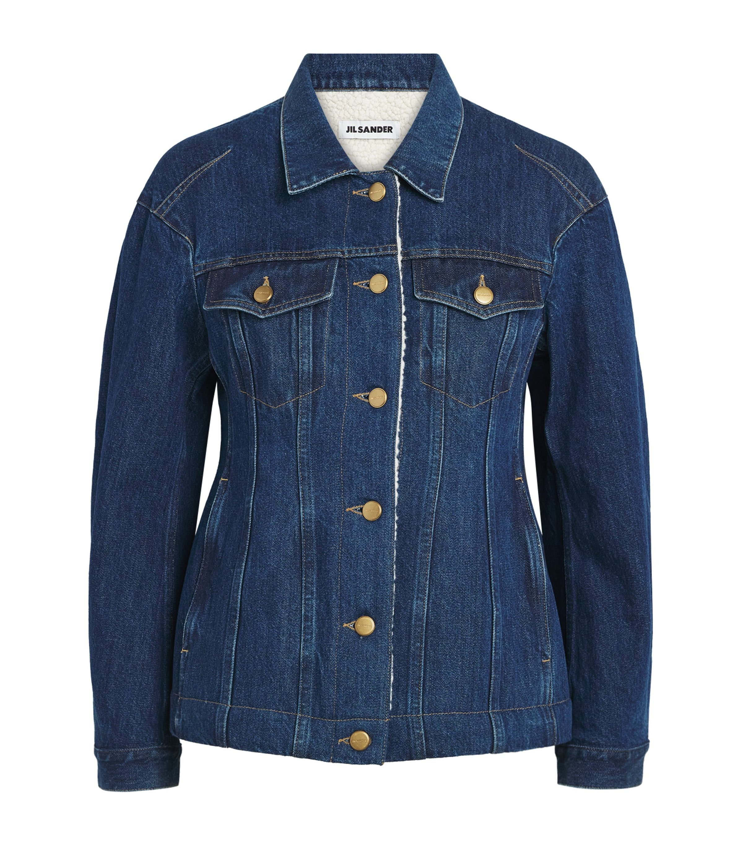 Jil Sander Womens Padded Denim Jacket Medium Denim