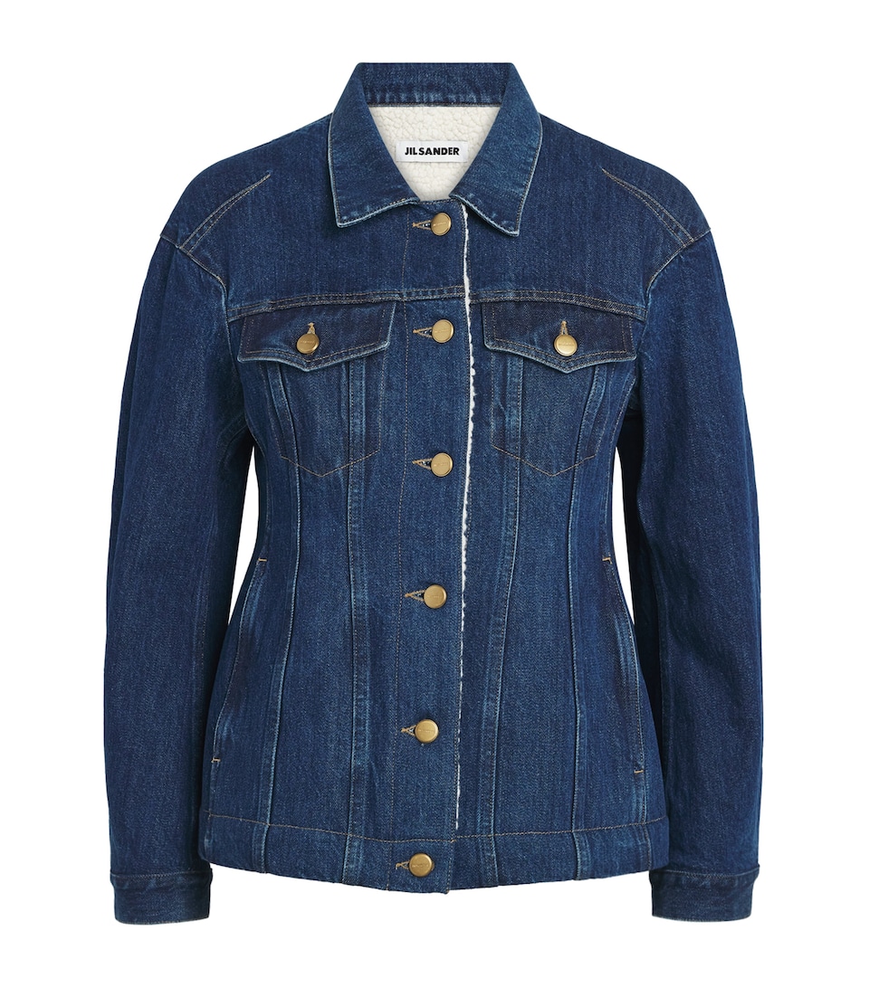 Jil Sander Womens Padded Denim Jacket Medium Denim