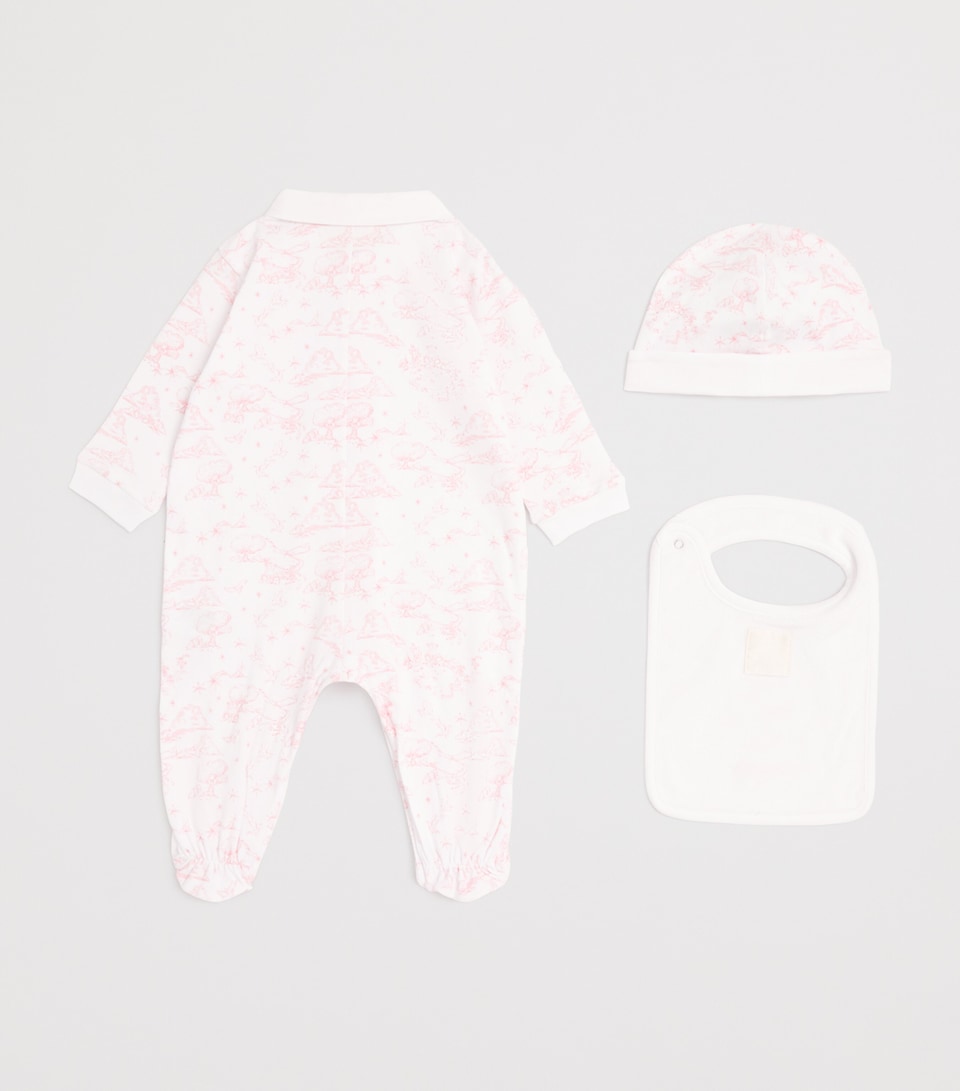 Cotton All-In-One, Hat and Bib Set (1-18 Months)
