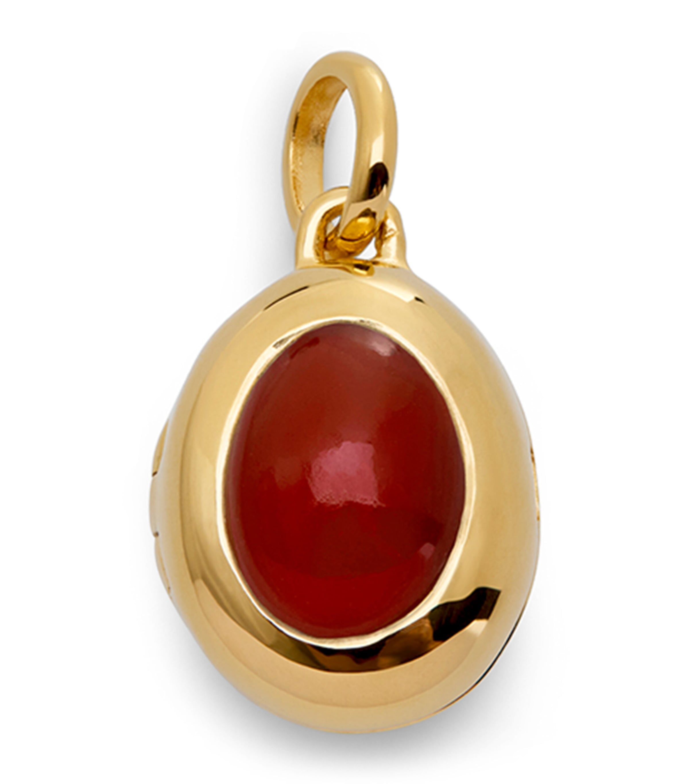 Monica Vinader Gold Vermeil and Red Onyx January Birthstone Locket Red