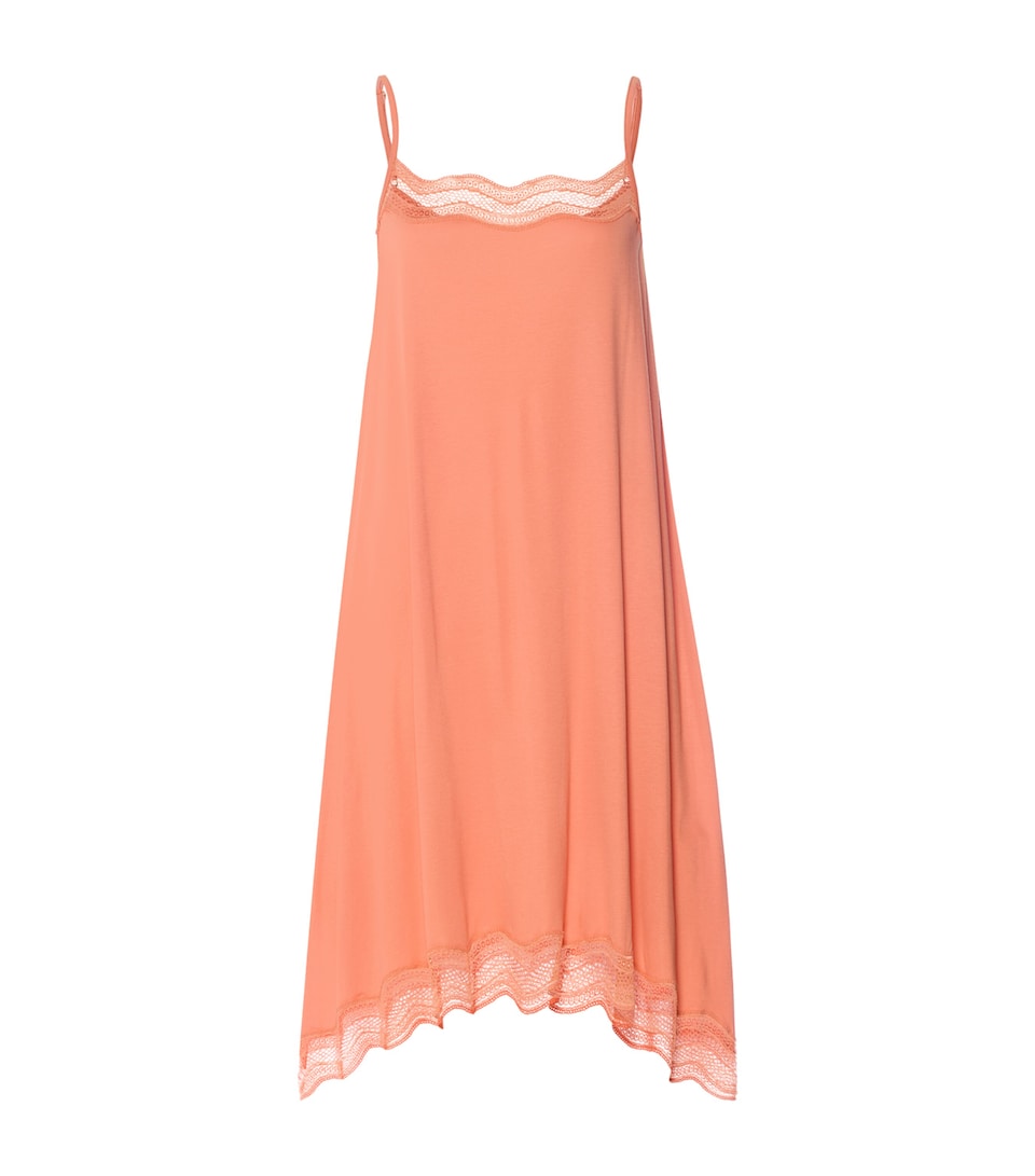 Hanro Womens Cira Sleeveless Nightdress Light Carnelian