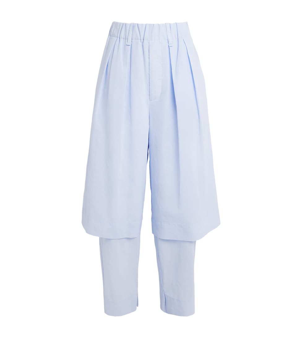 Cotton-Linen Paper-Esque U Trousers