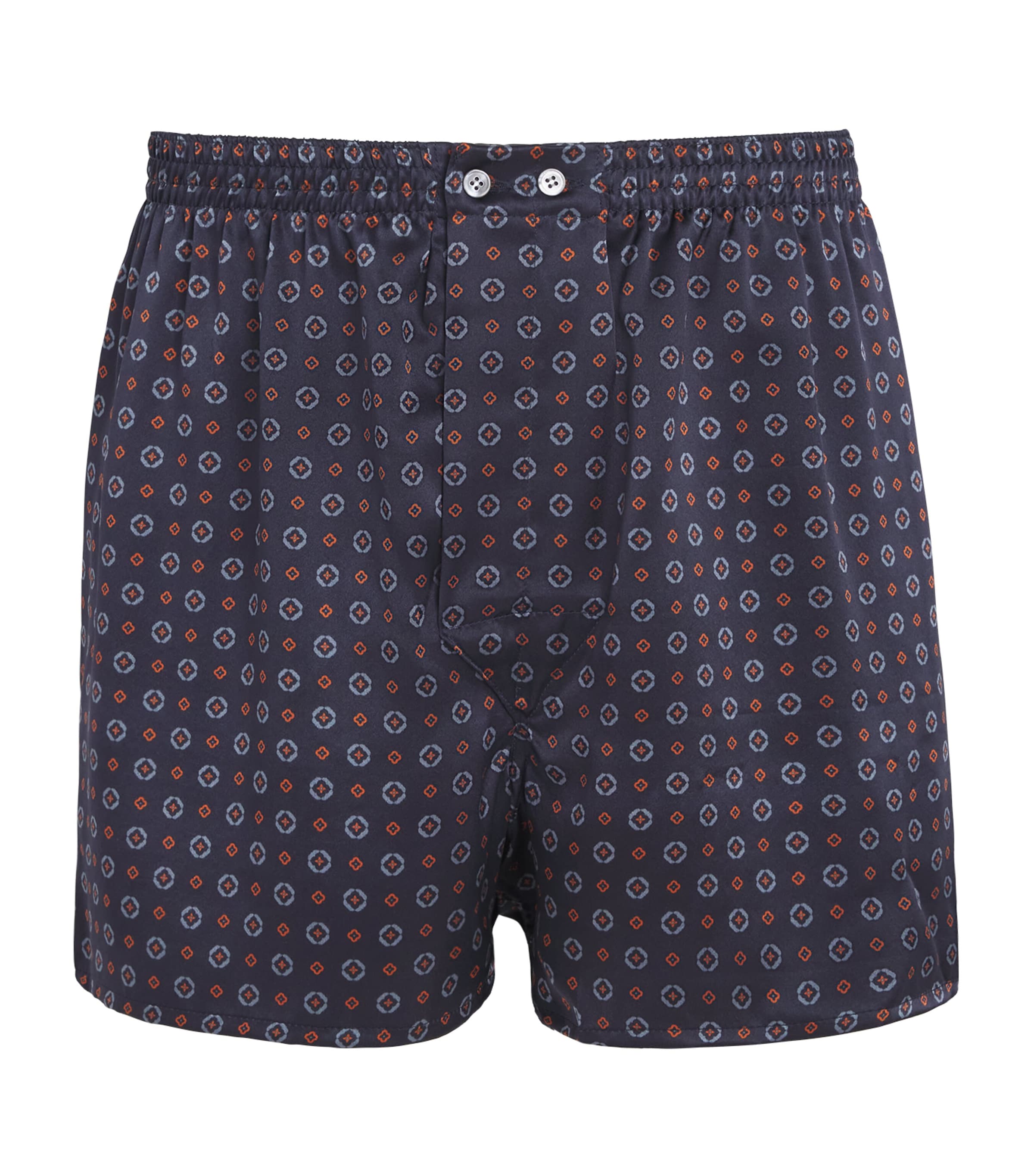 Silk Geo Print Traditional Boxer Shorts