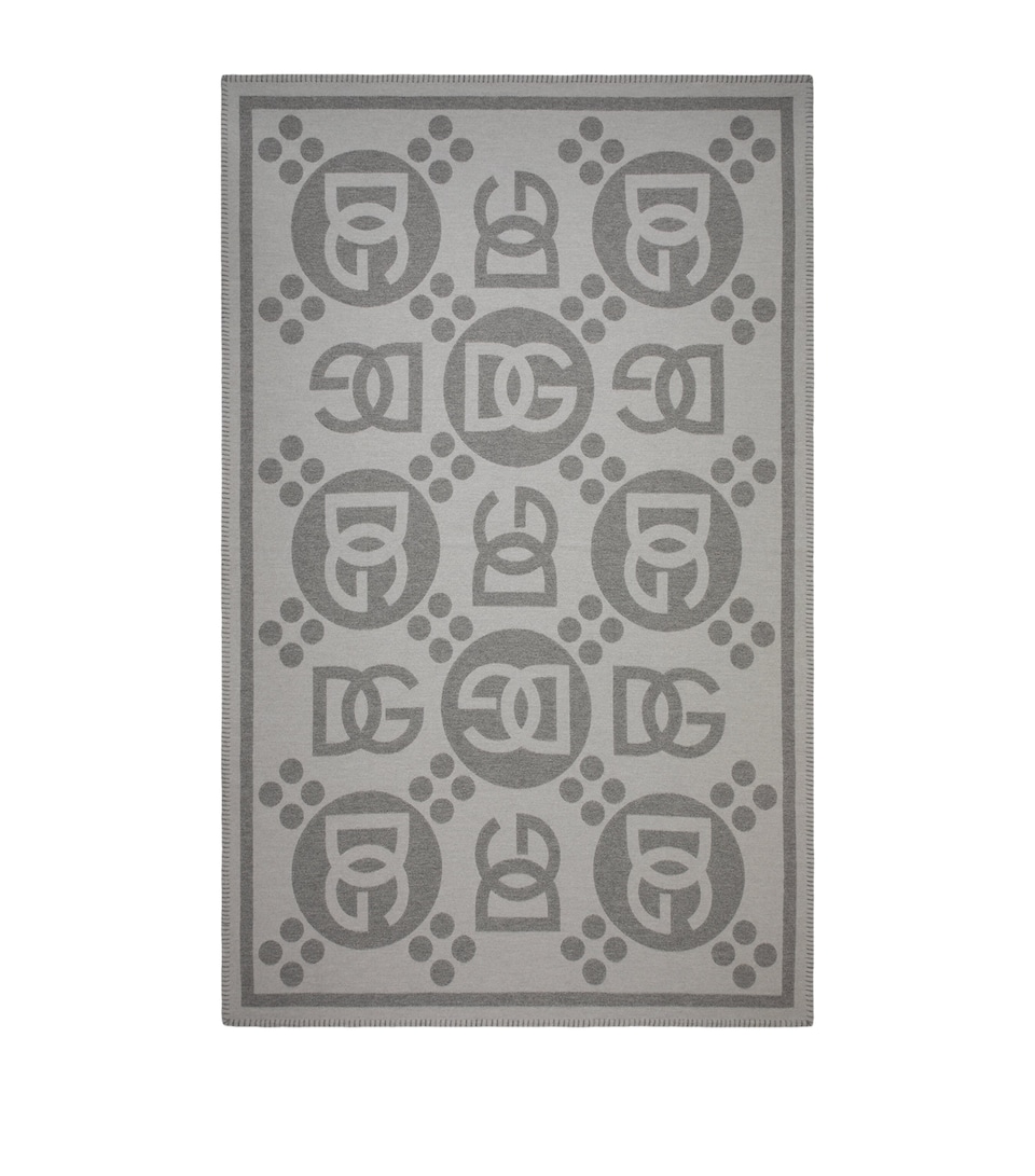 Wool Logo Jacquard Throw (140cm x 180cm)