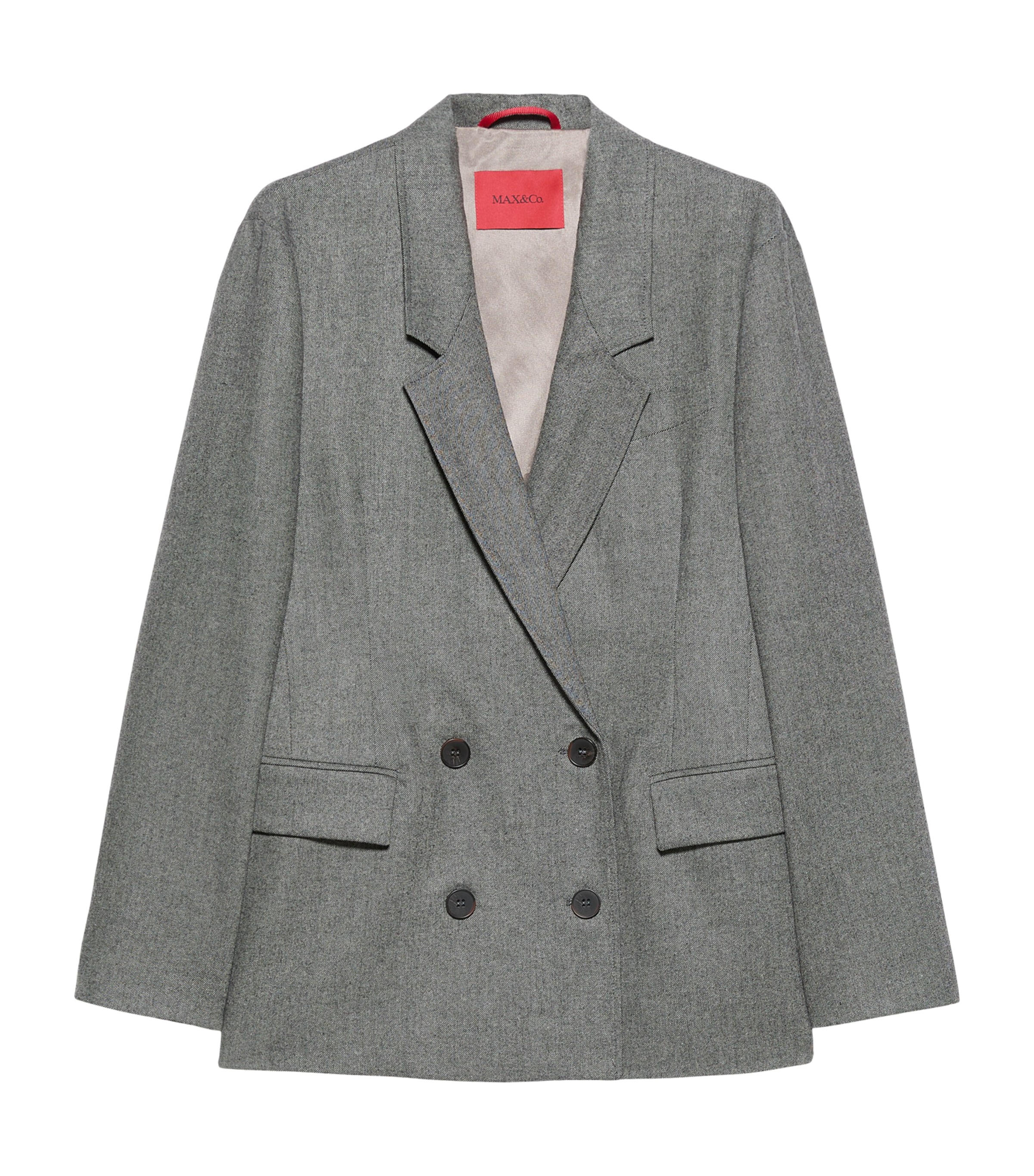 MAX&Co. Womens Double-Breasted Blazer Black