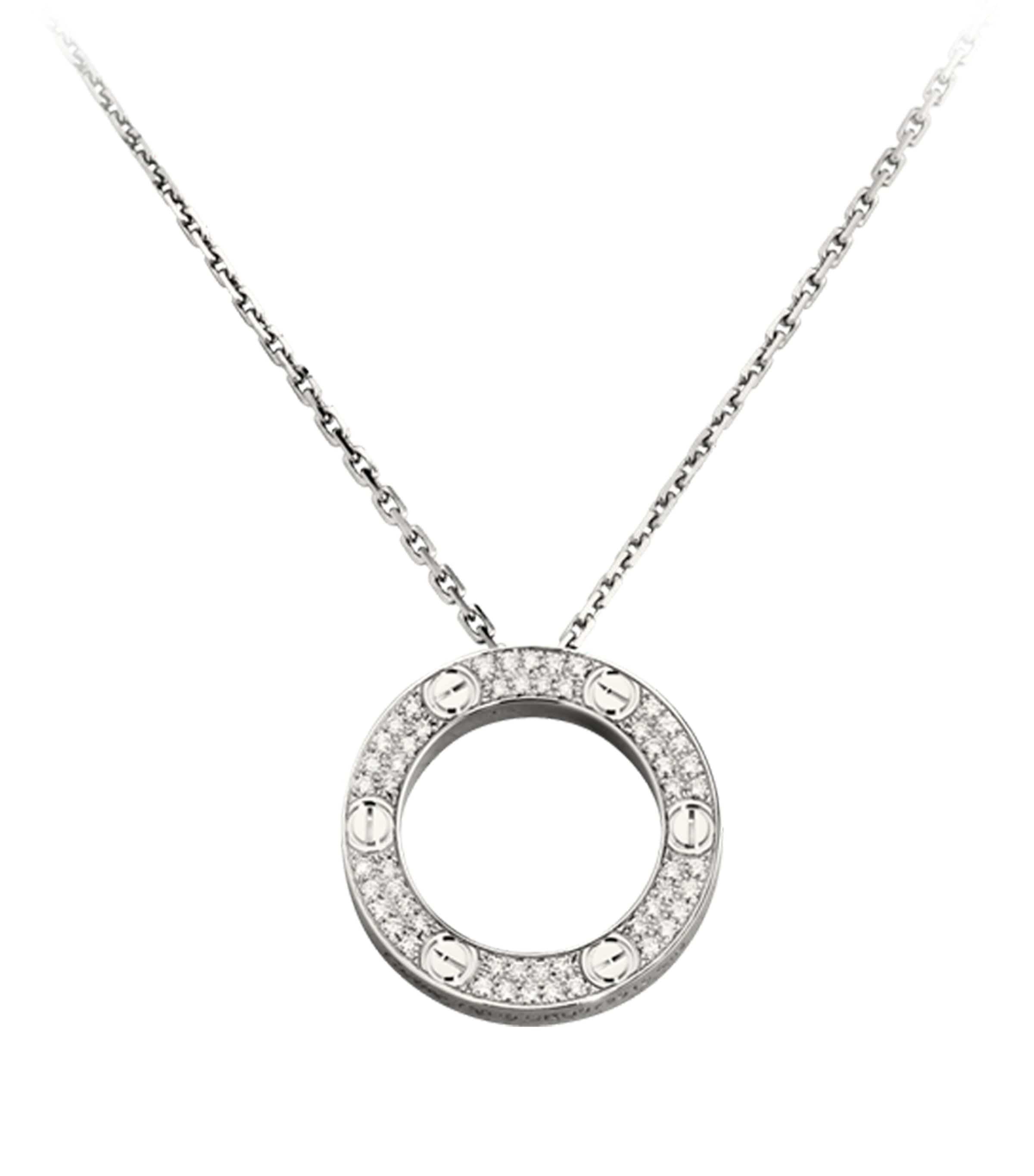 Cartier White Gold and Diamond LOVE Necklace White Gold