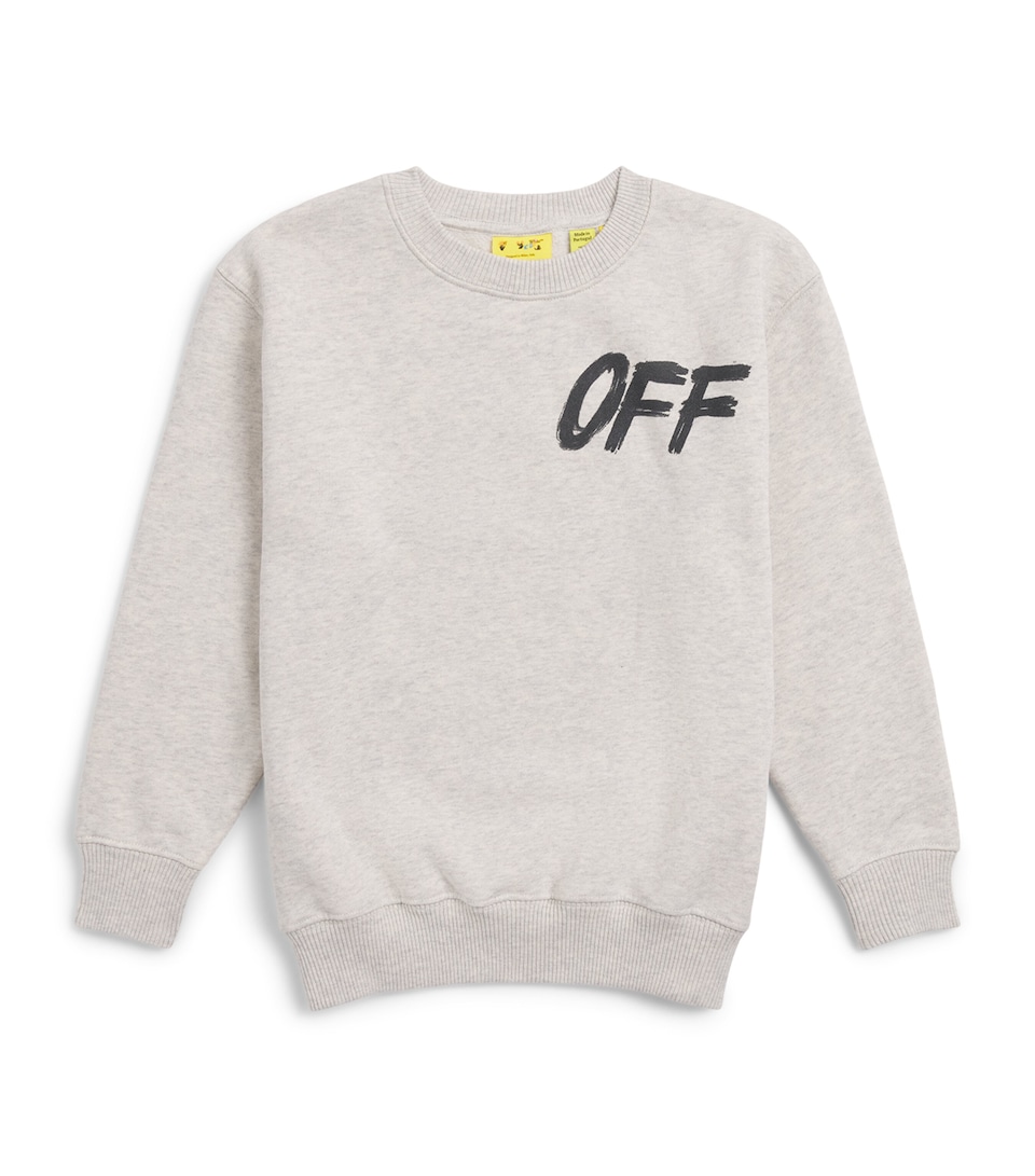 Off-White Kids Graphic Logo Sweatshirt (4-10 Years) Grey Melange