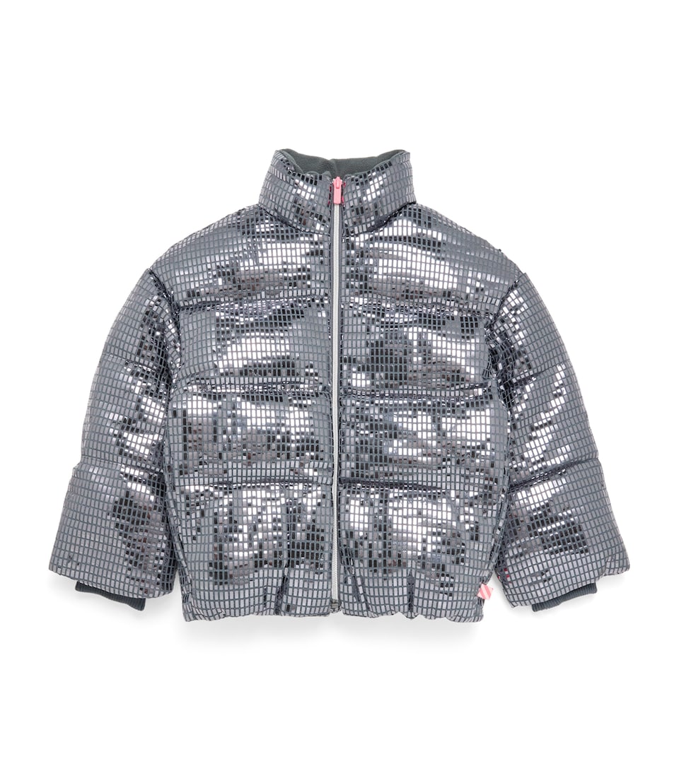 Billieblush Embellished Puffer Jacket (2-12 Years) Charcoal Grey