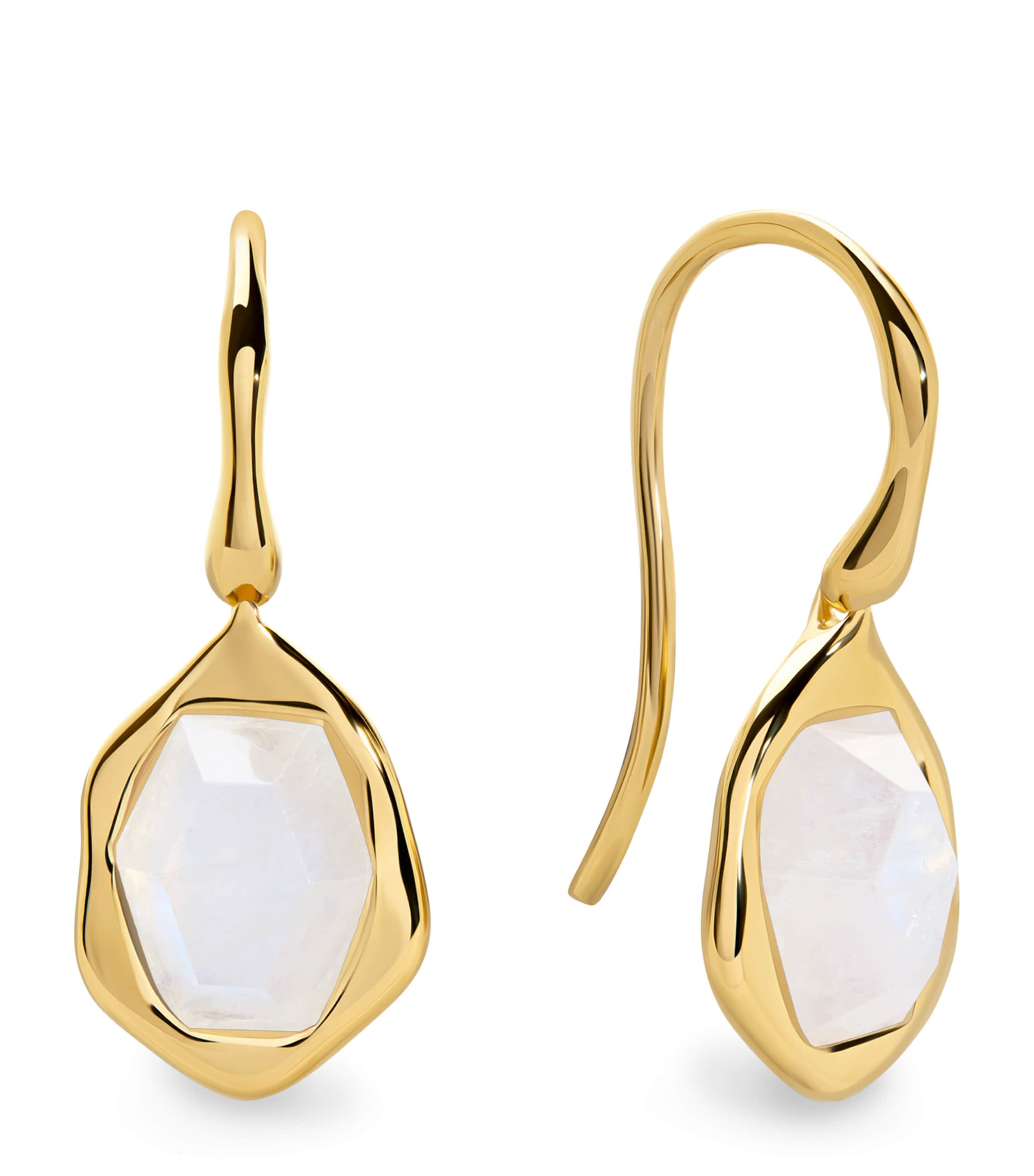 Monica Vinader Gold Vermeil and Moonstone Odyssey Earrings White