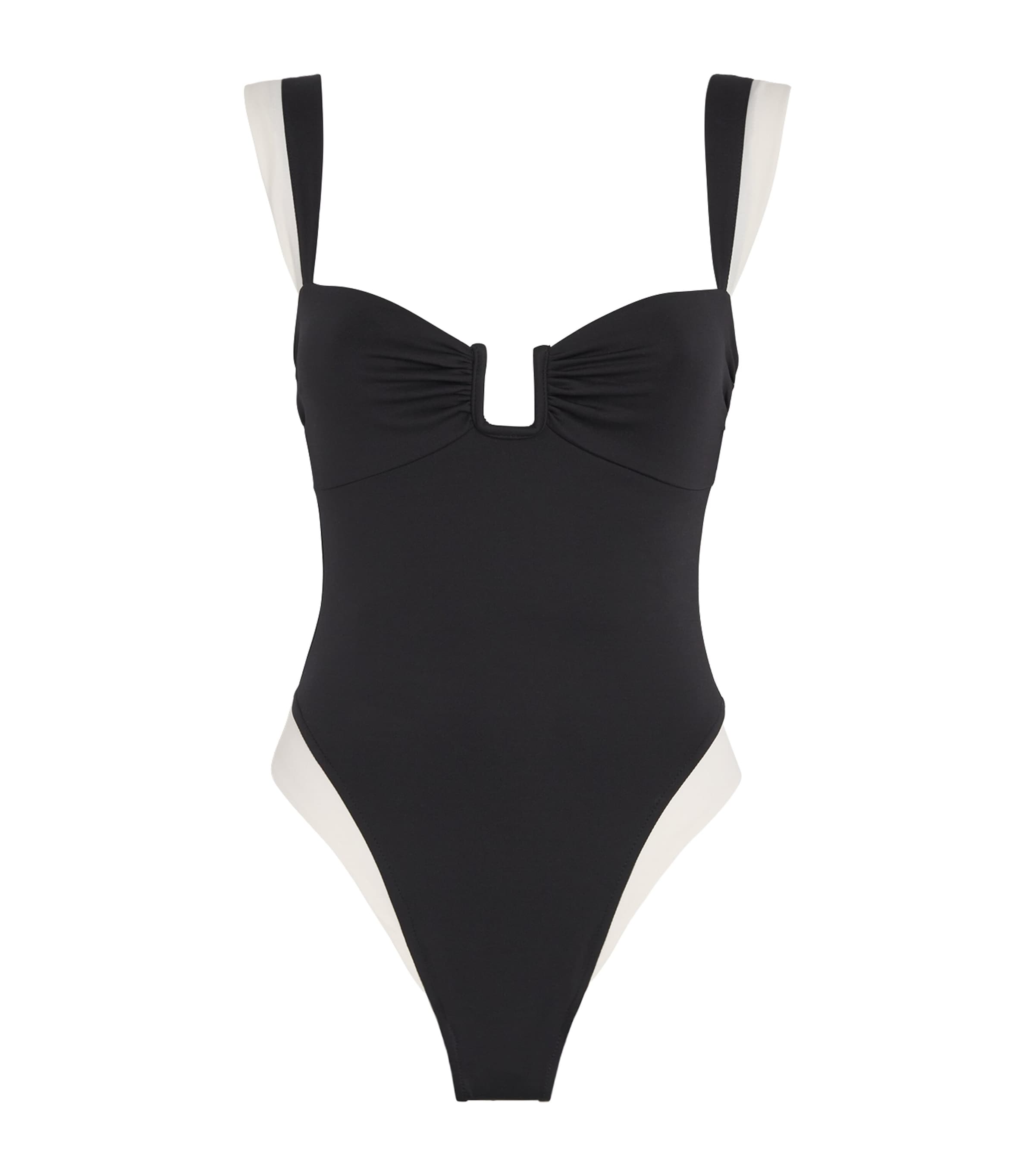 AWAY THAT DAY Womens Cannes Swimsuit Black/ivory
