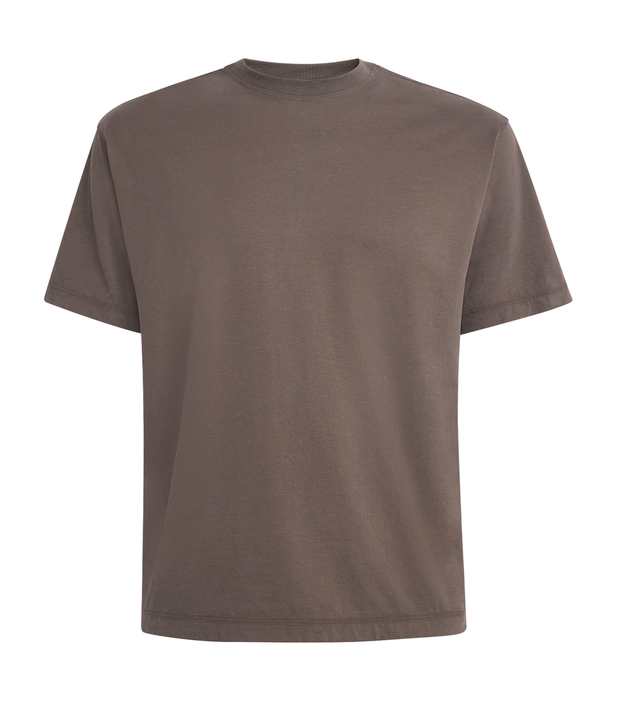 YOKE Mens Cotton Crew-Neck T-Shirt Gray
