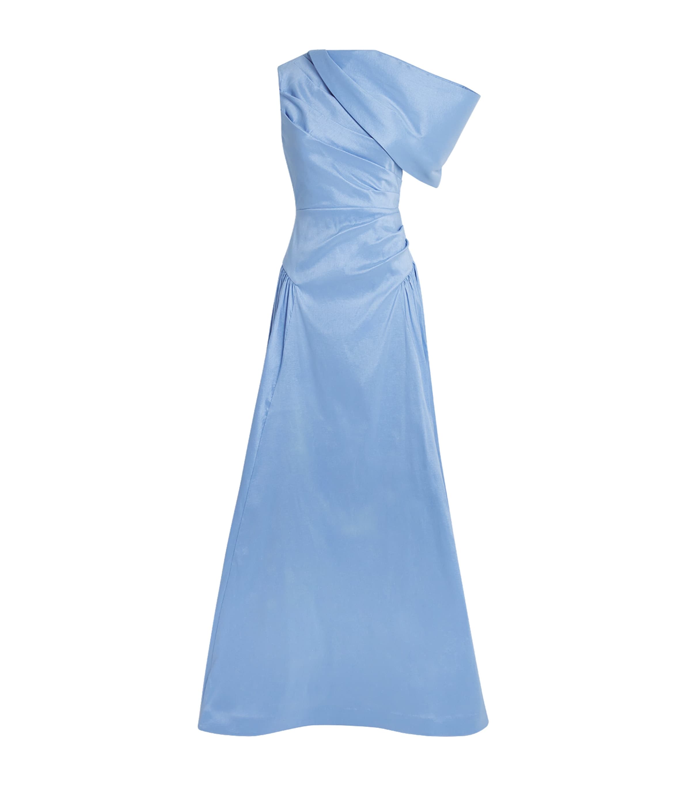 Rachel Gilbert Womens One-Shoulder Banksia Gown Azure