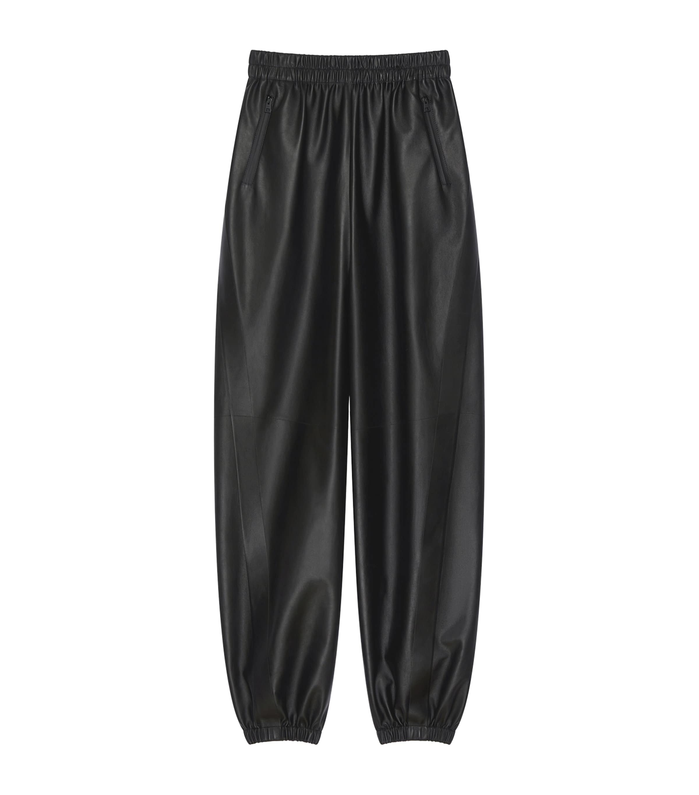 Givenchy Womens Leather Elasticated Trousers