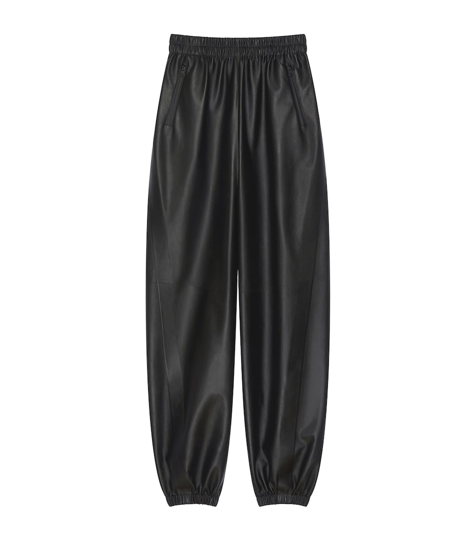 Givenchy Womens Leather Elasticated Trousers