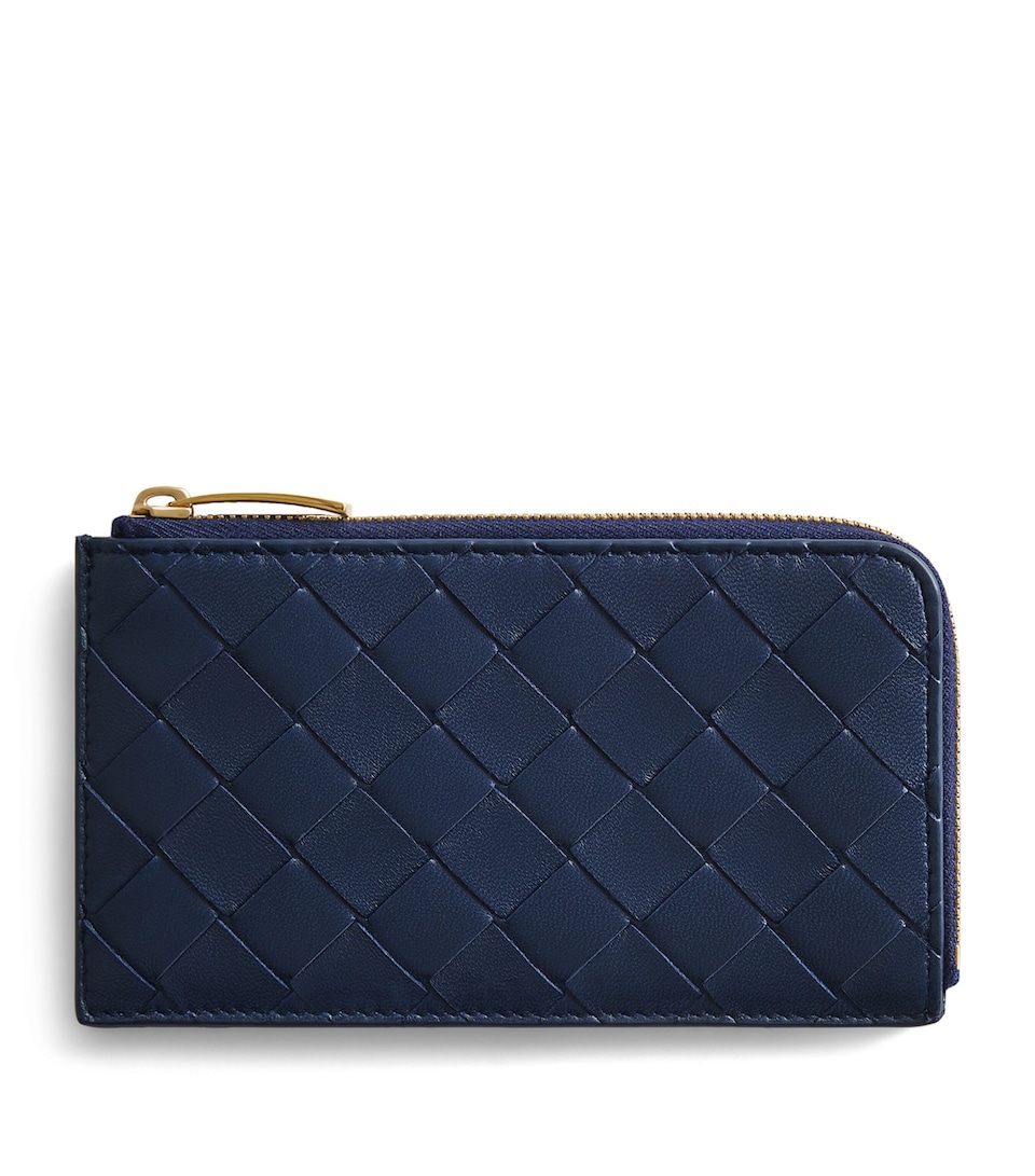 Bottega Veneta Leather Intrecciato L-Zip Card Holder