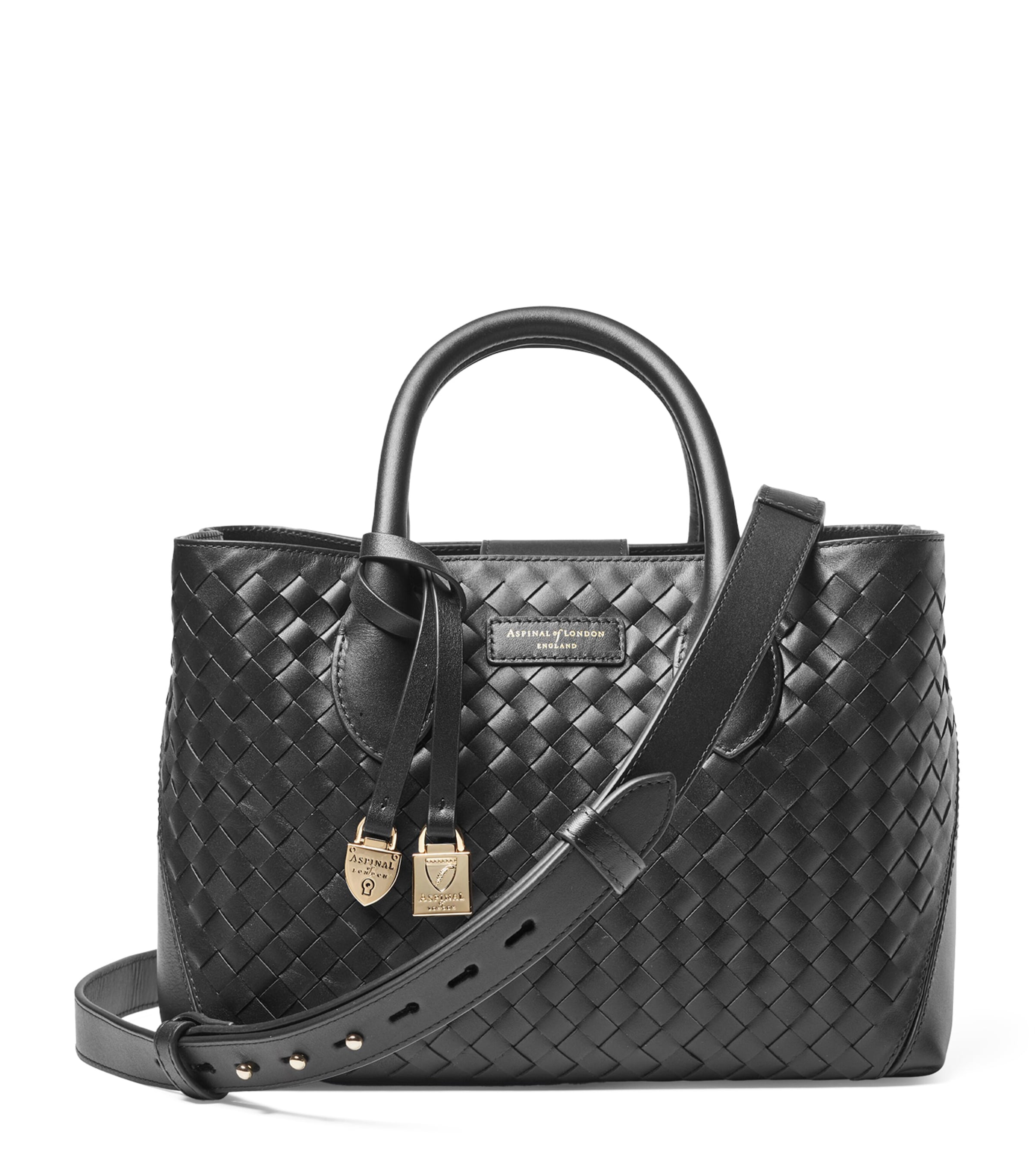 Aspinal Of London Midi Leather London Tote Bag Black