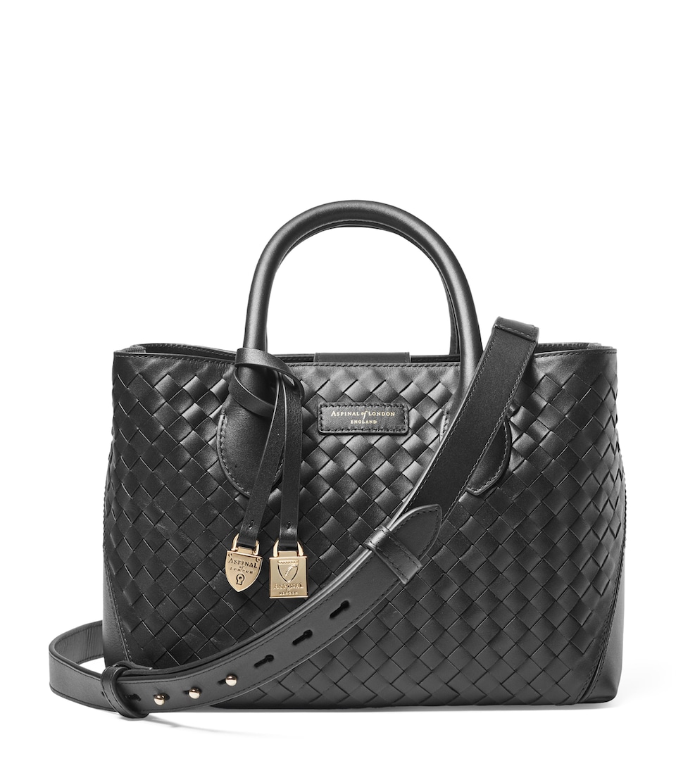 Aspinal Of London Midi Leather London Tote Bag Black