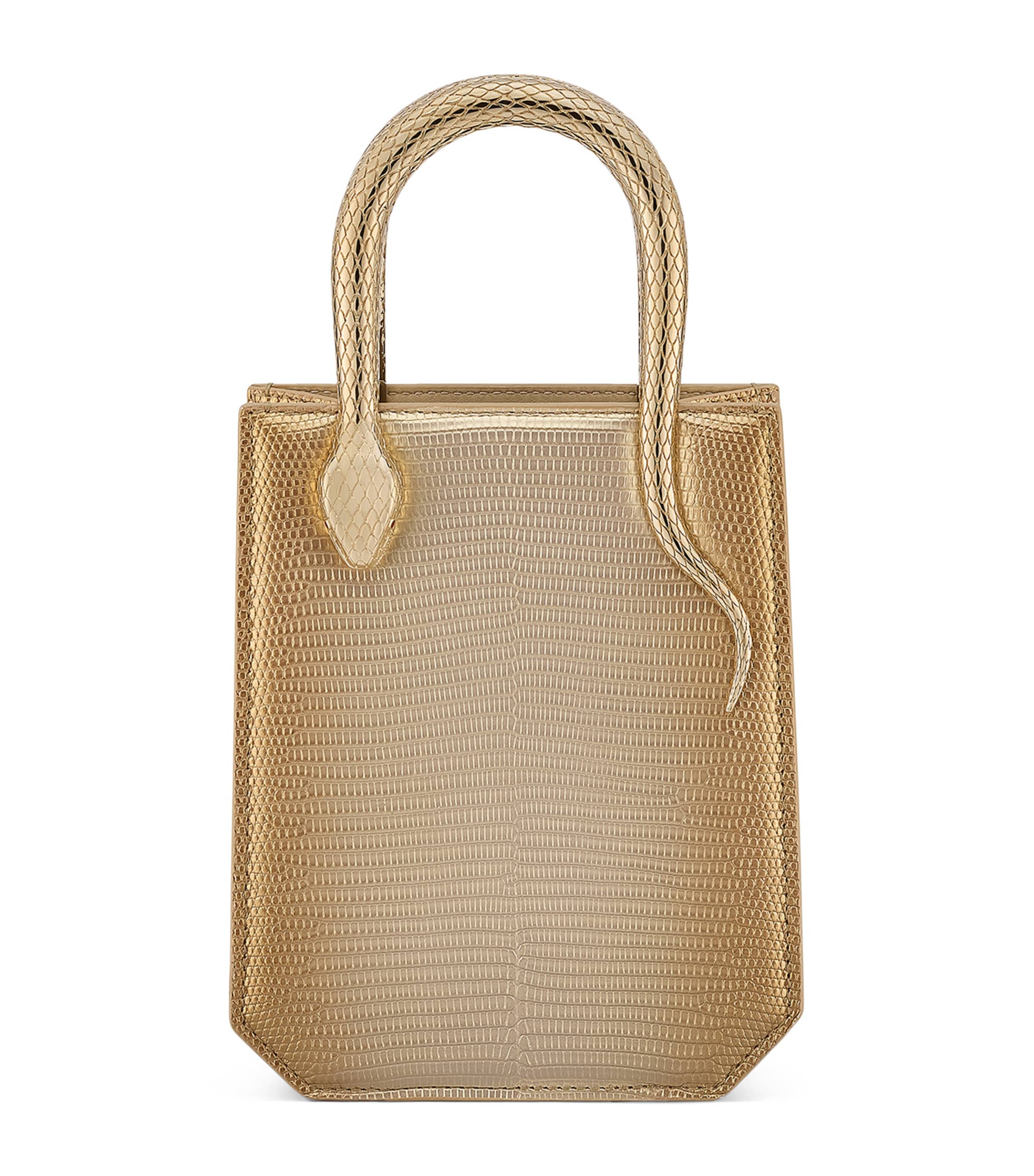 Mini Lizard Skin Serpentine Tote Bag