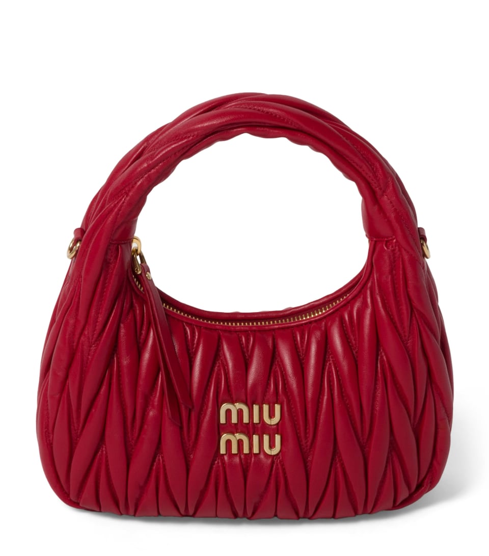Miu Miu Matelassé Leather Wander Top-Handle Bag Red