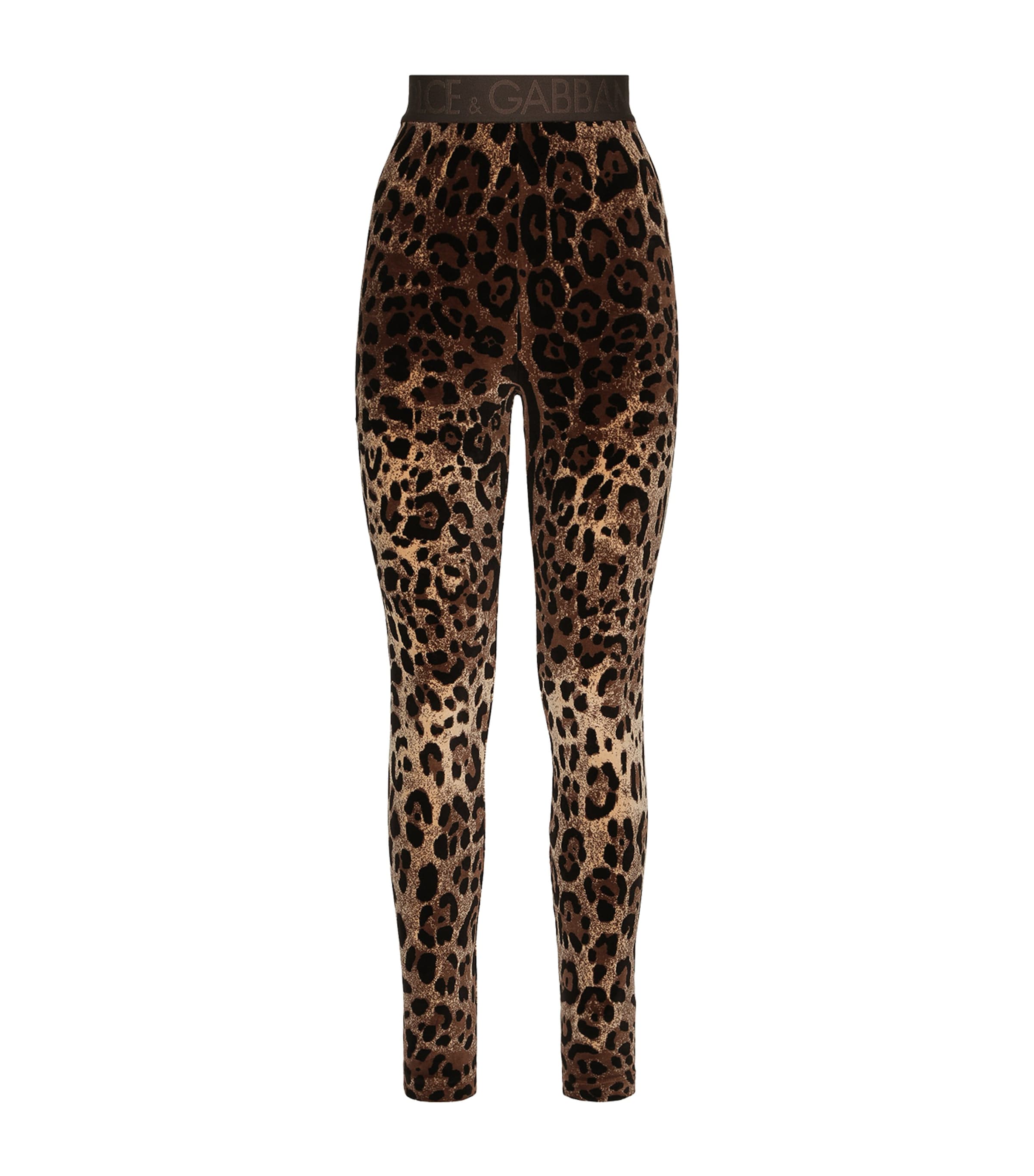 Velvet Leopard Print Leggings