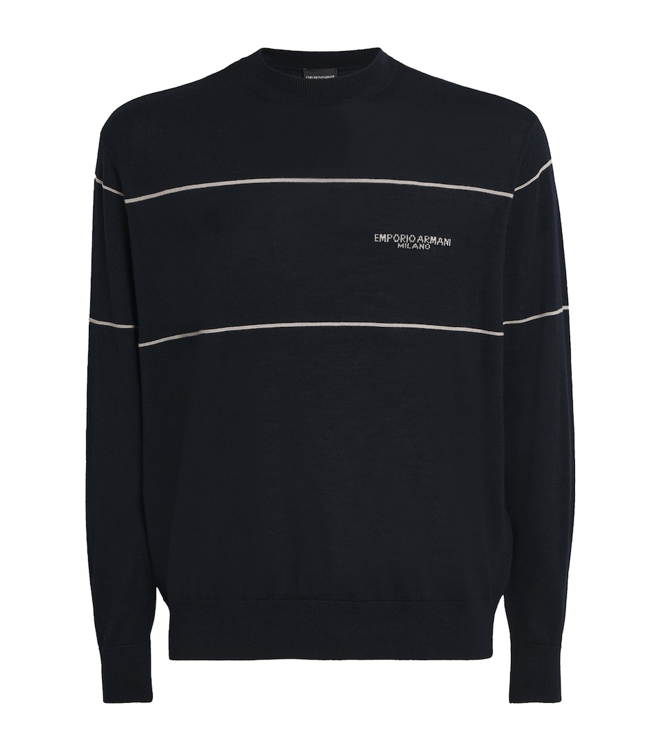 Virgin Wool Jacquard Logo Sweater