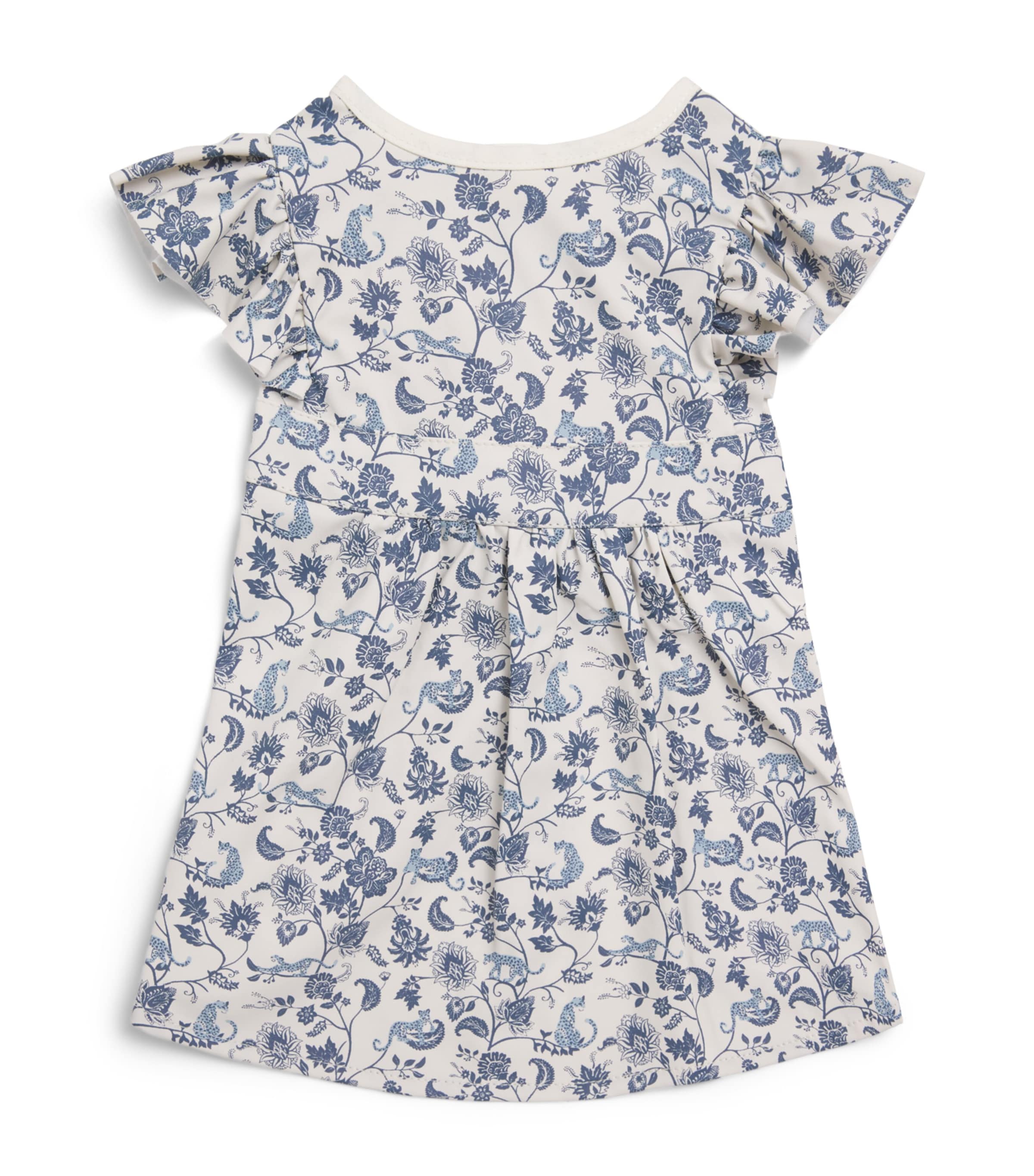 Elodie Toile Print Long-Sleeve Bib Garden Leo Toile